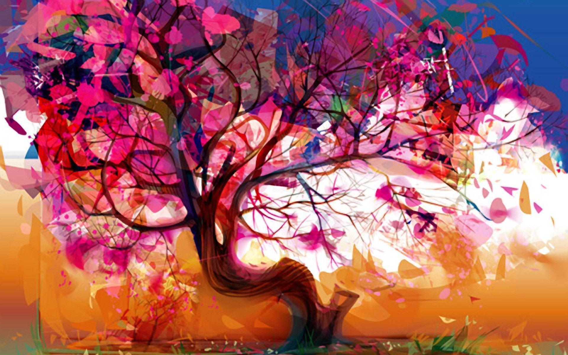 Abstract Tree Desktop Wallpaper. Free Desk Wallpaper