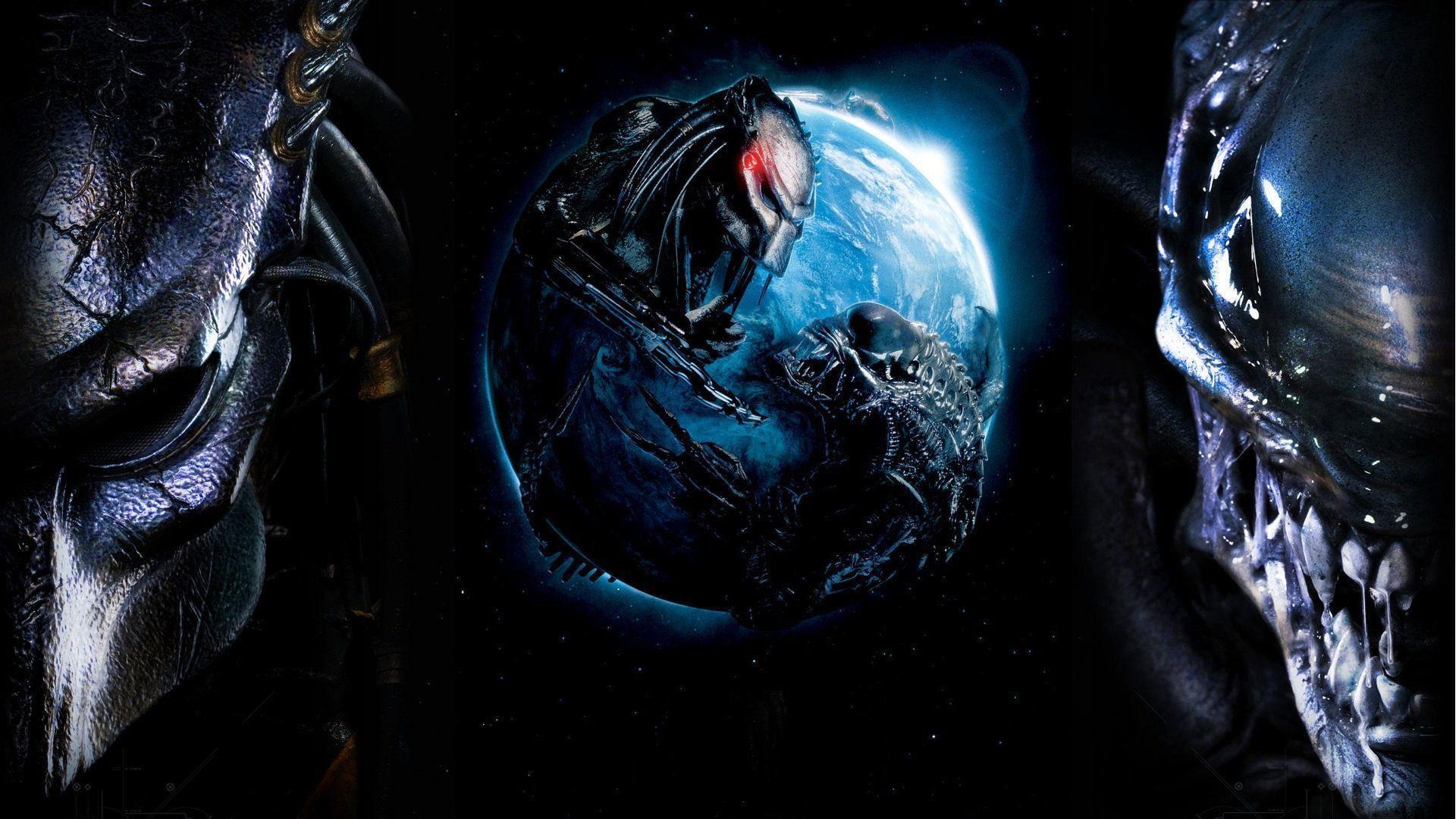 Download A Face-Off in Space: Alien Vs Predator Wallpaper