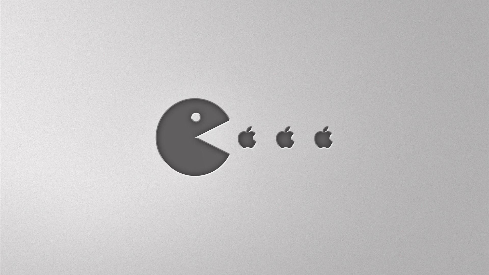 Pacman Apple Think Different Apple Mac Desktop Wallpaper