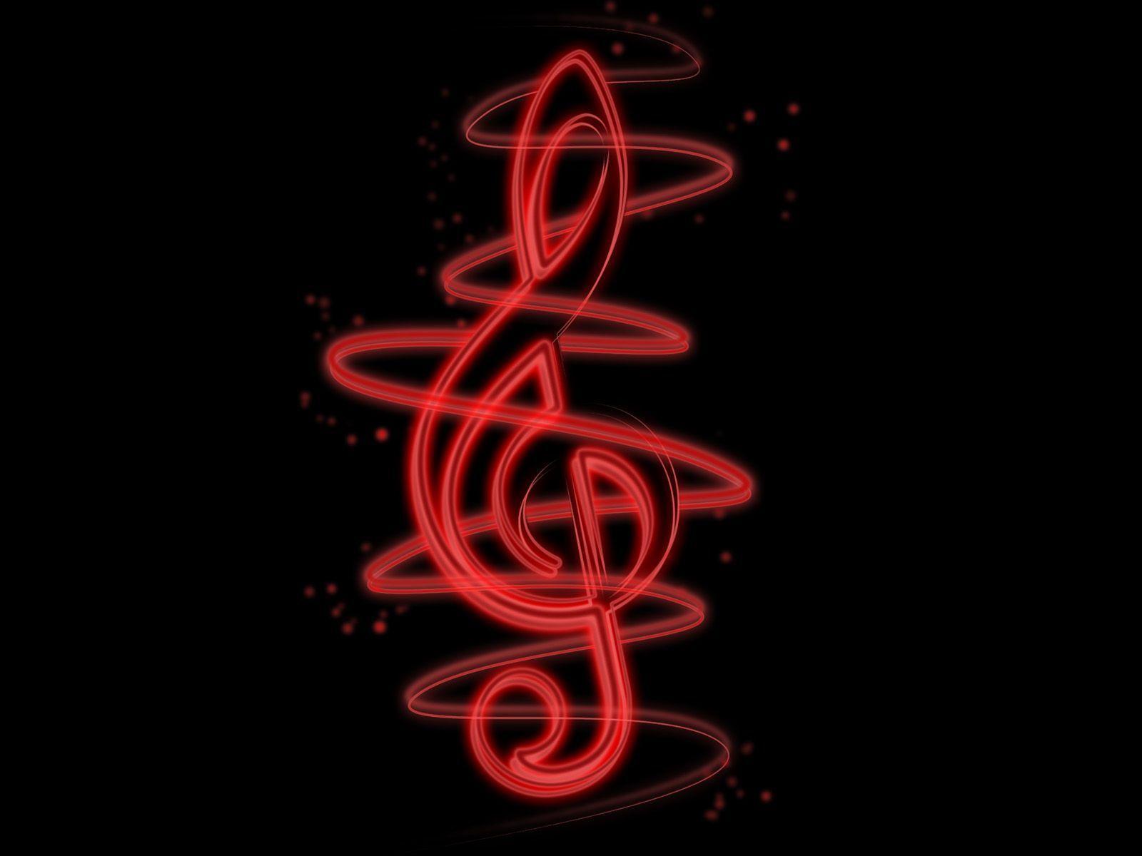 Wallpaper Treble clef. Red and Black Wallpaper