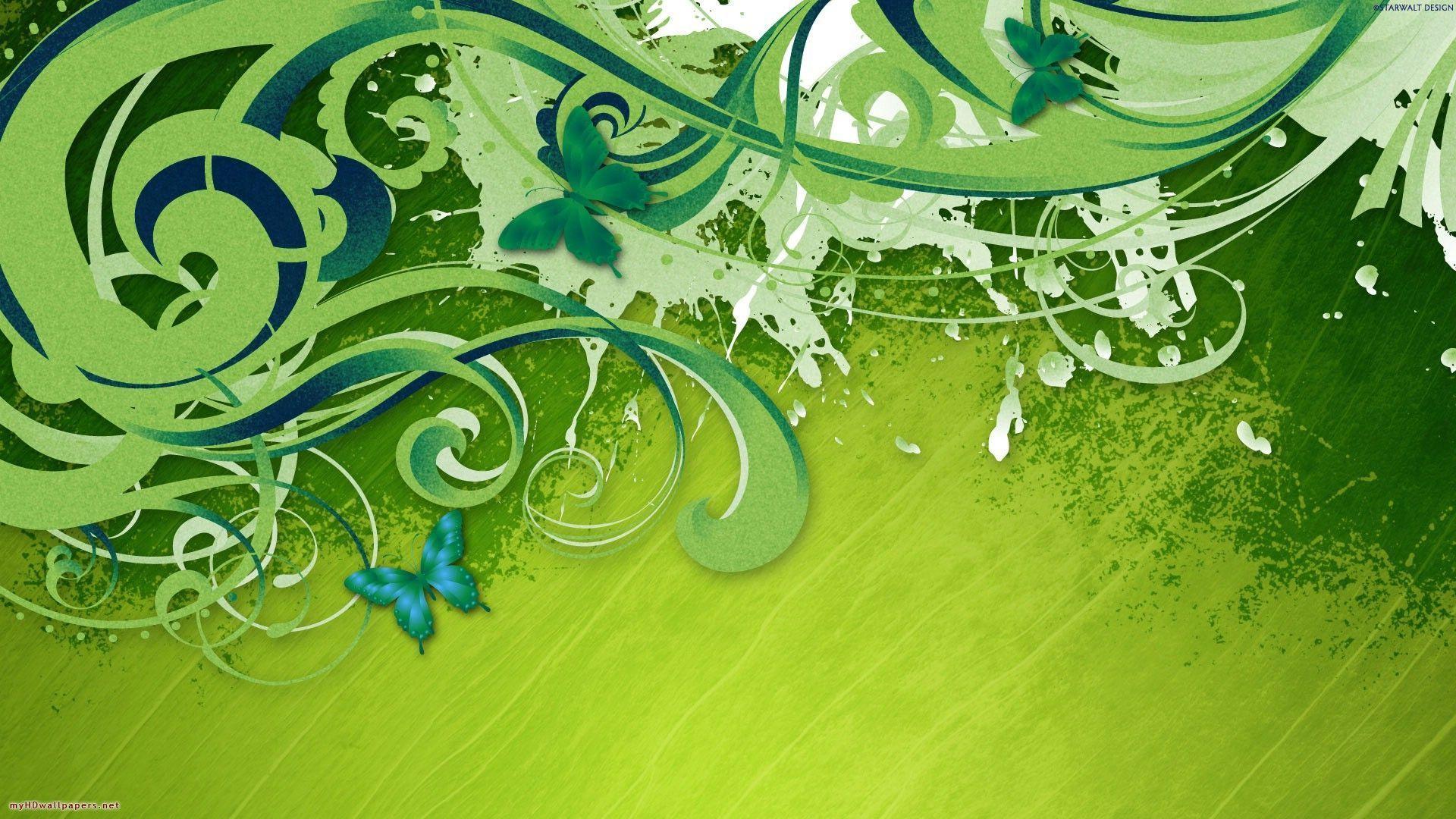 Green Butterfly Original Wallpaper
