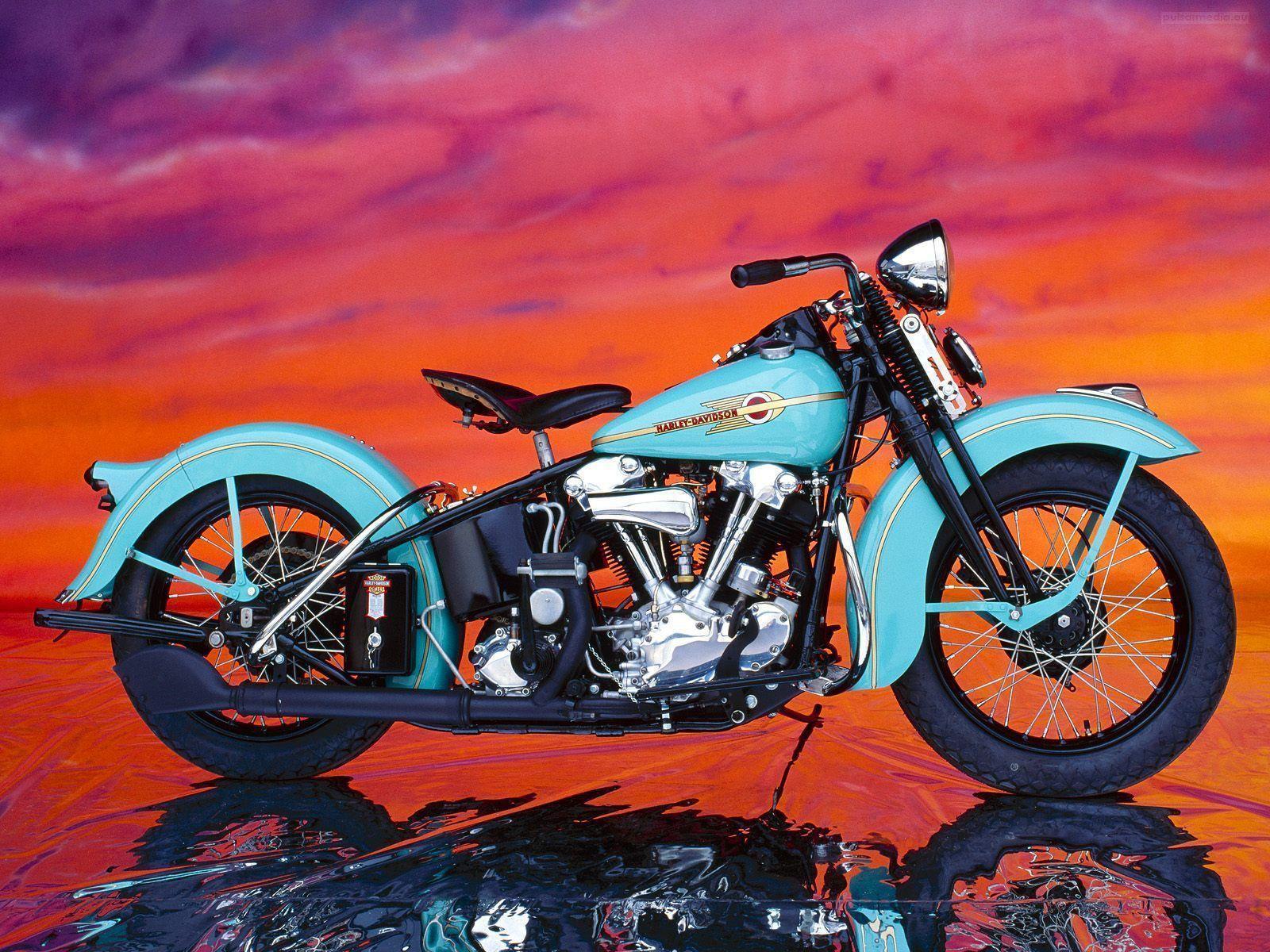 Blue Classic Harley Davidson Wallpaper Wallpaper. High
