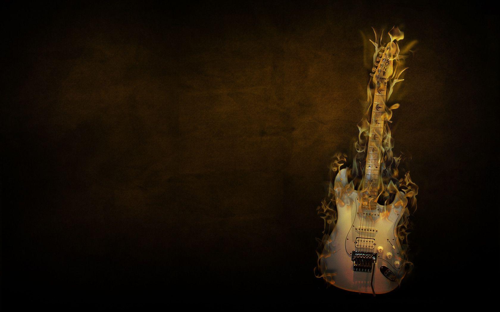 Flaming Guitar Wallpaper