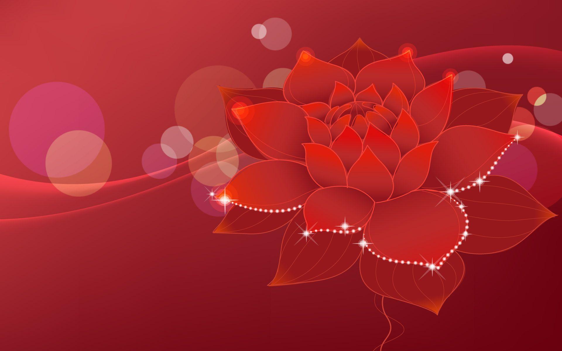 Flowers Background Wallpaper Computers Red