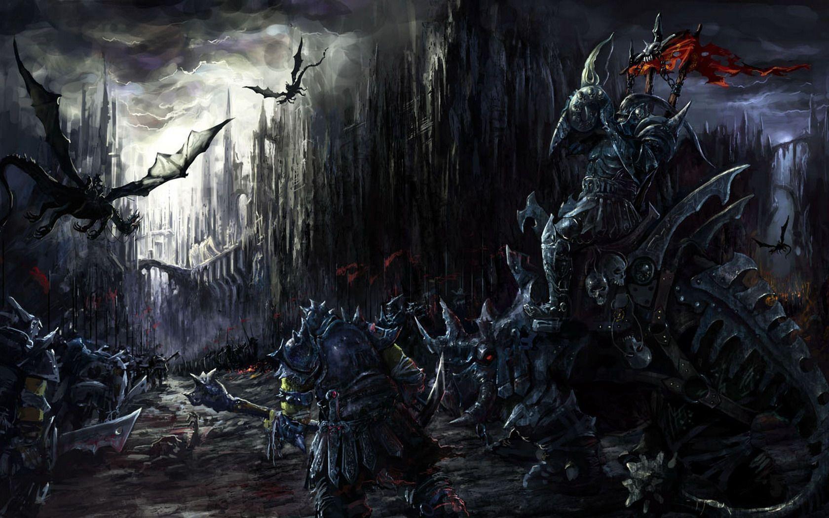 Fantasy art warriors weapons landscapes castles cities dark dragon