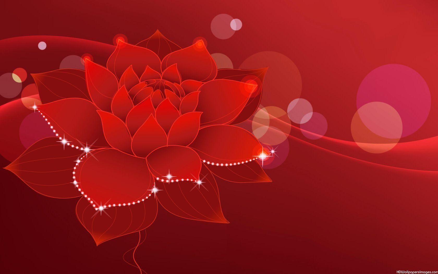 Red Flower Vector Background Image. HD Wallpaper Image
