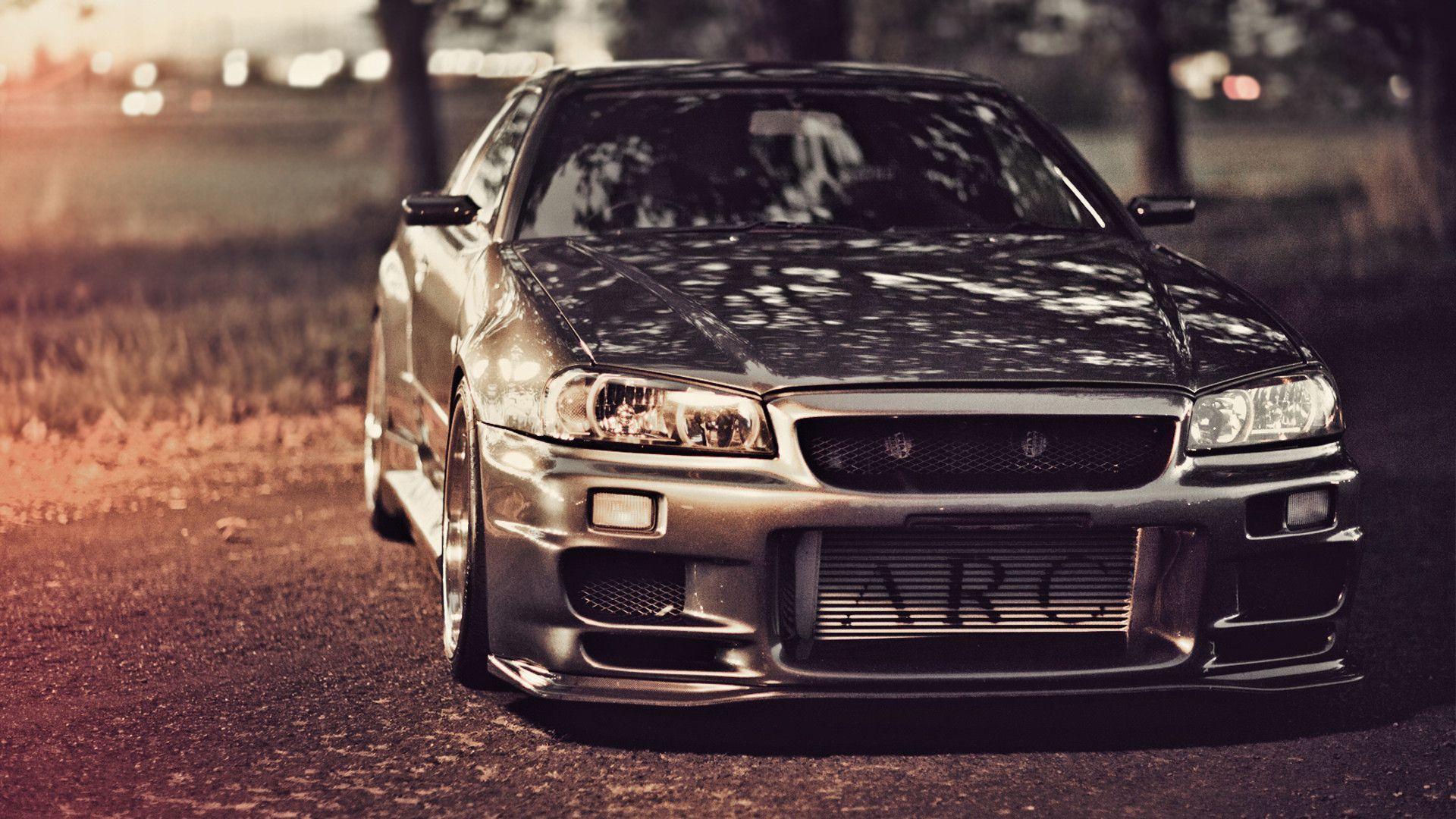 Wallpapers nissan, skyline, r34, silvery, front, nissan, skyline