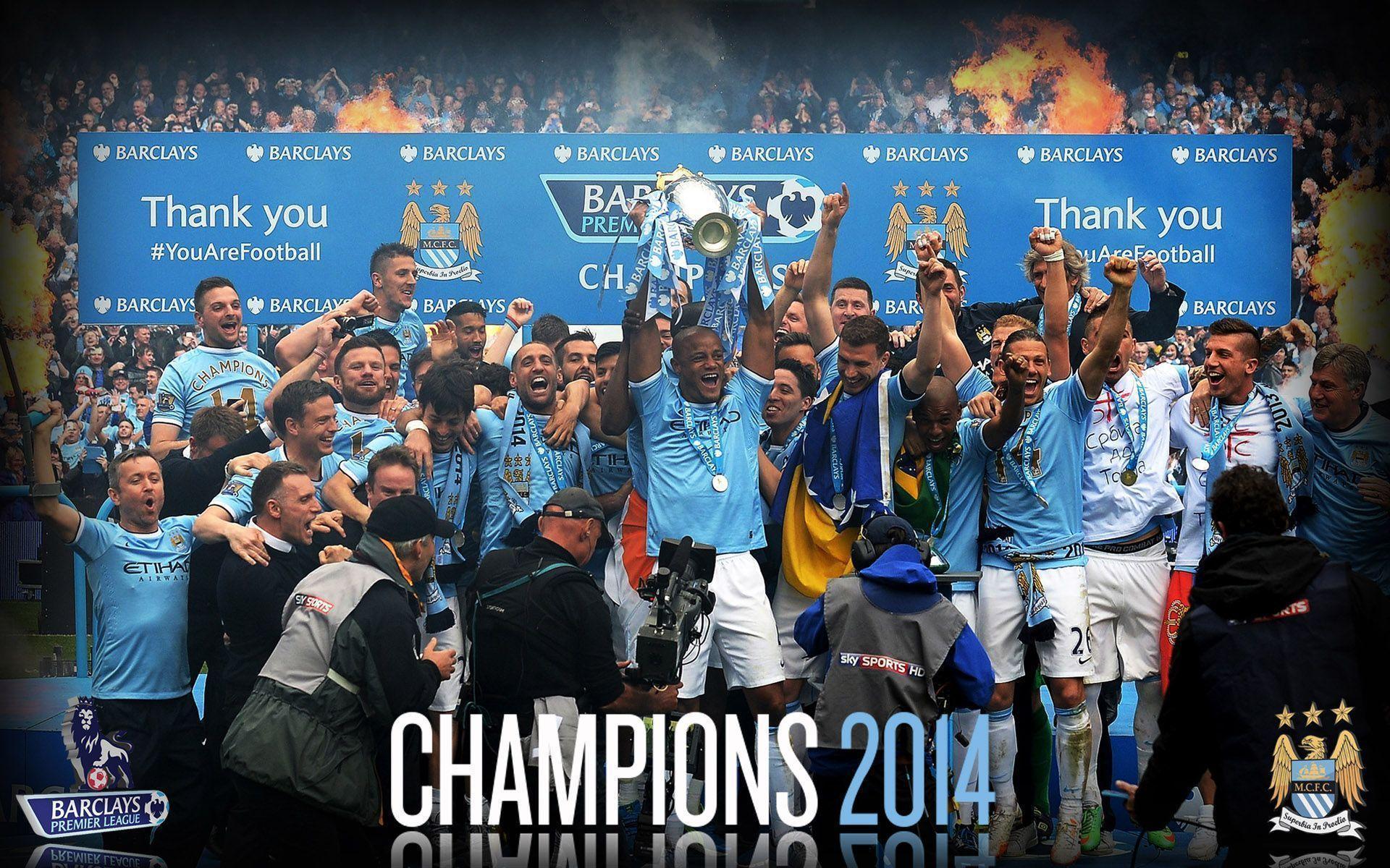 Manchester City 2014 Premier League Champions Wallpaper Wide or HD