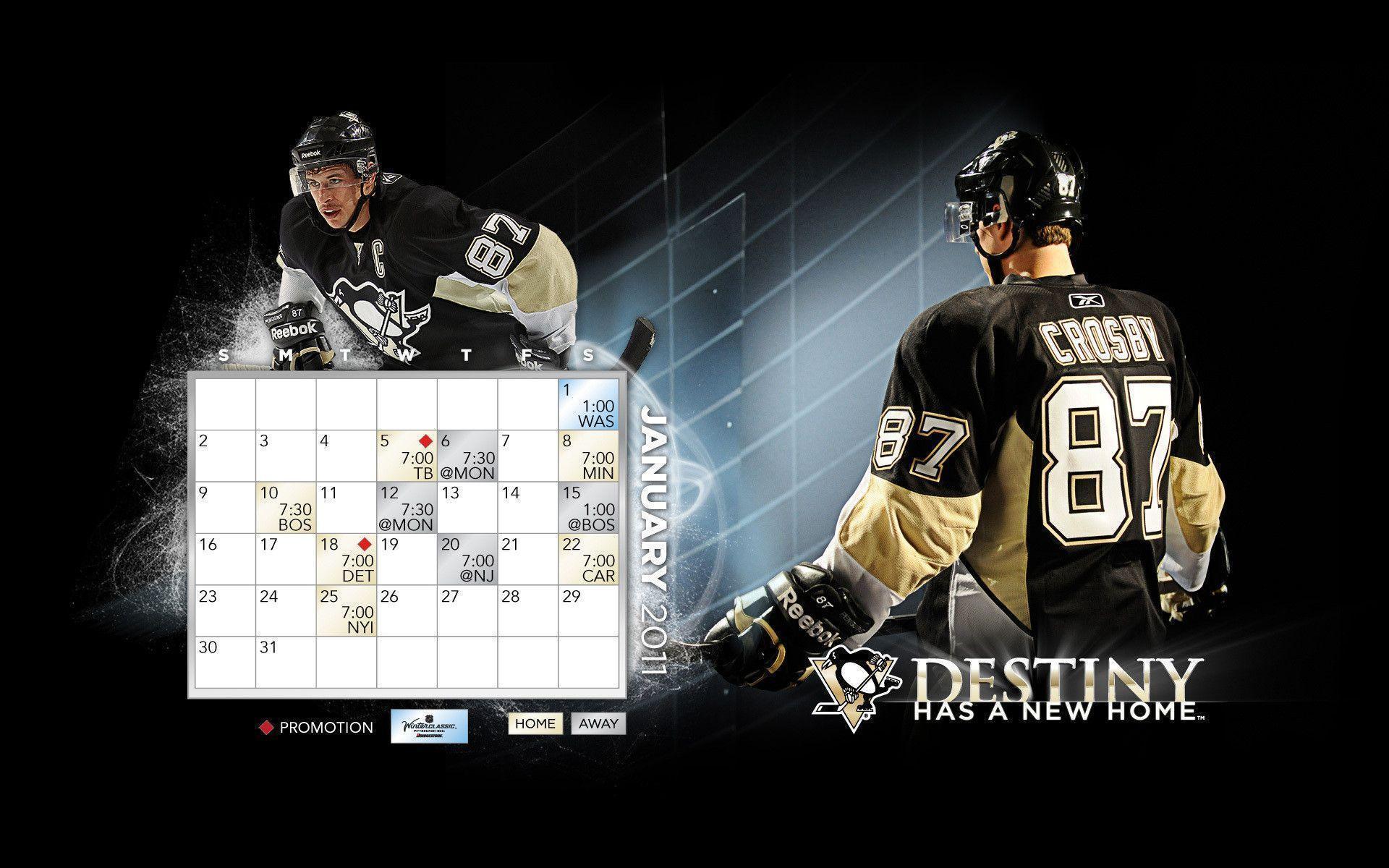 January 2011 Calendar Schedule Penguins Wallpaper