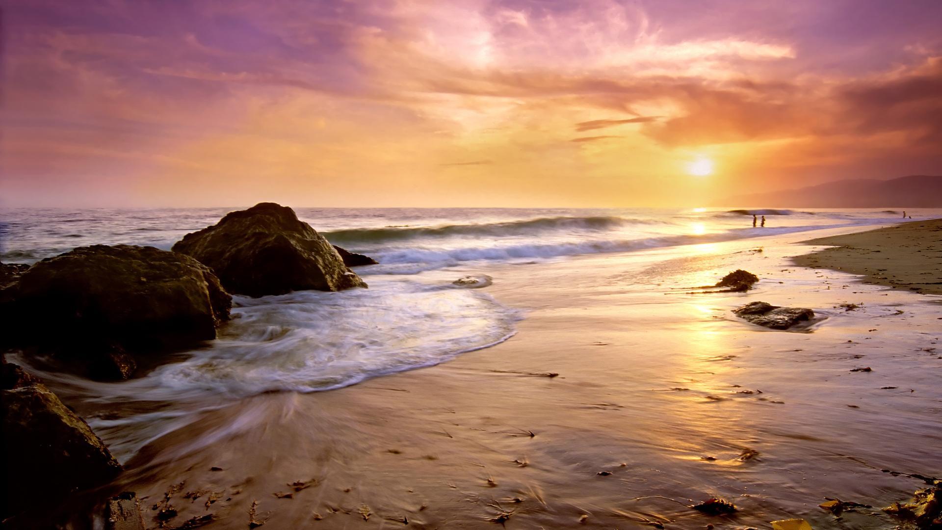 Beach Sunset Wallpaper. Download HD Wallpaper