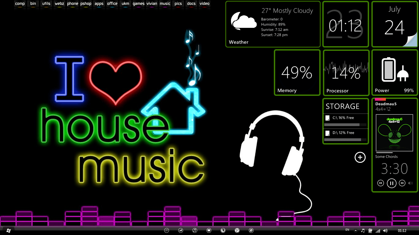 I Love House Music Wallpaper