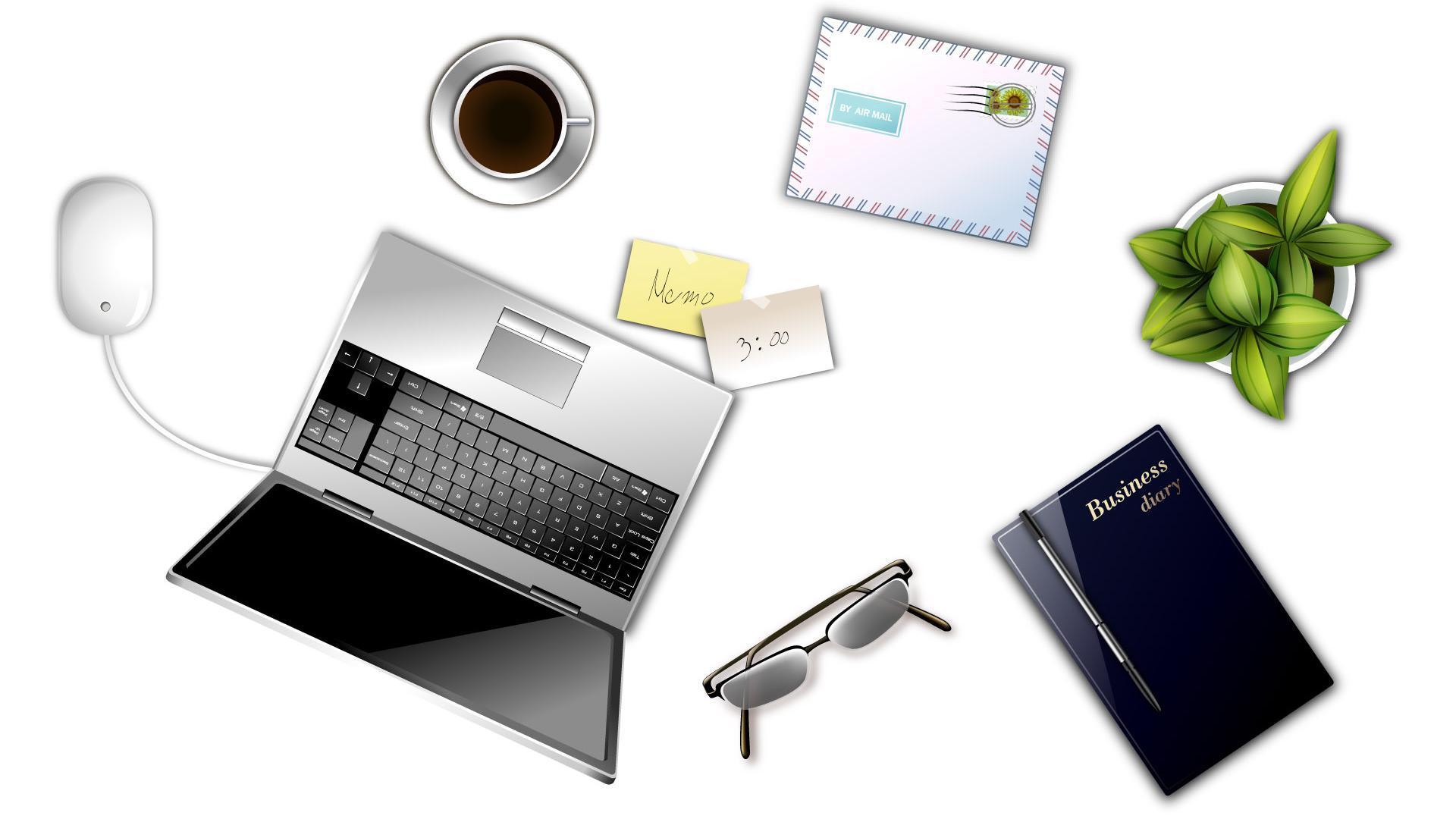 Digital Office Supplies Desktop Design Widescreen and HD