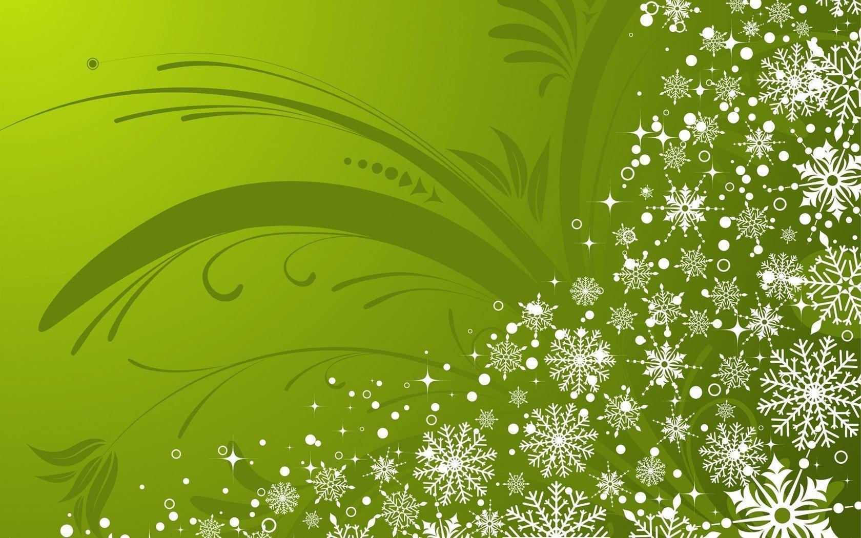 Wallpaper For > Green Snowflake Background