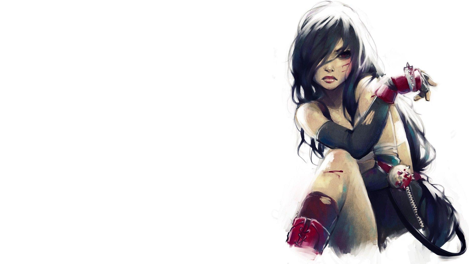 Drawing Final Fantasy Tifa Tifa Lockhart Lokhart girl white blood