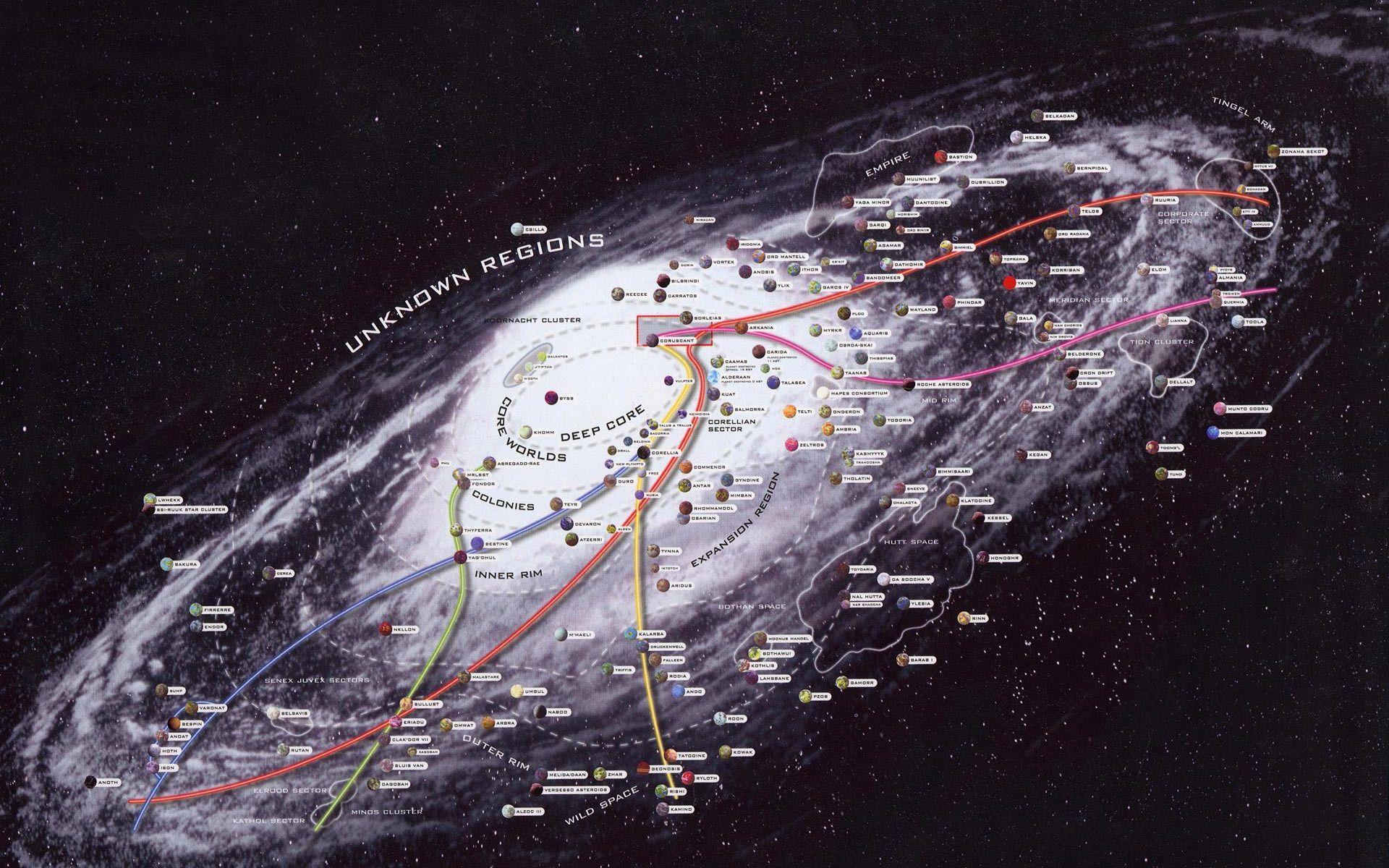 Star Wars Galaxy Map Wallpaper 1920x1200