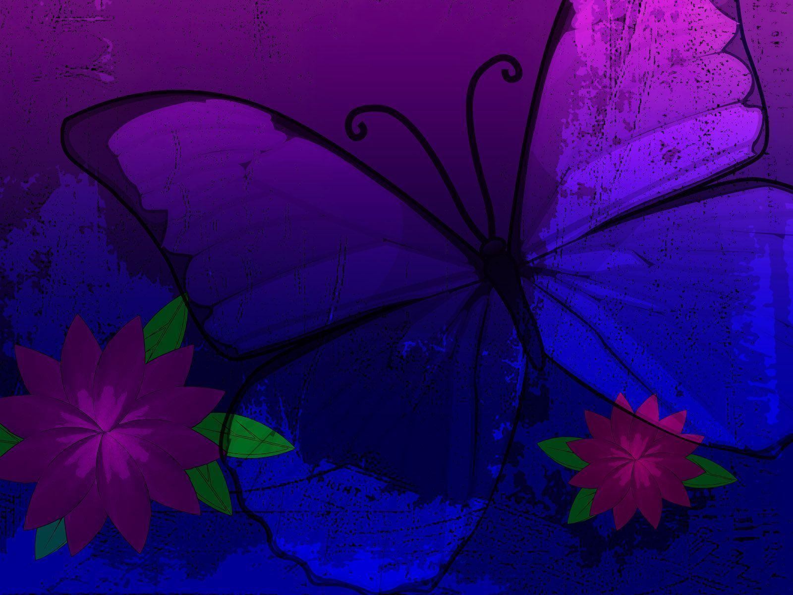 Wallpaper For > Abstract Purple Butterfly Background