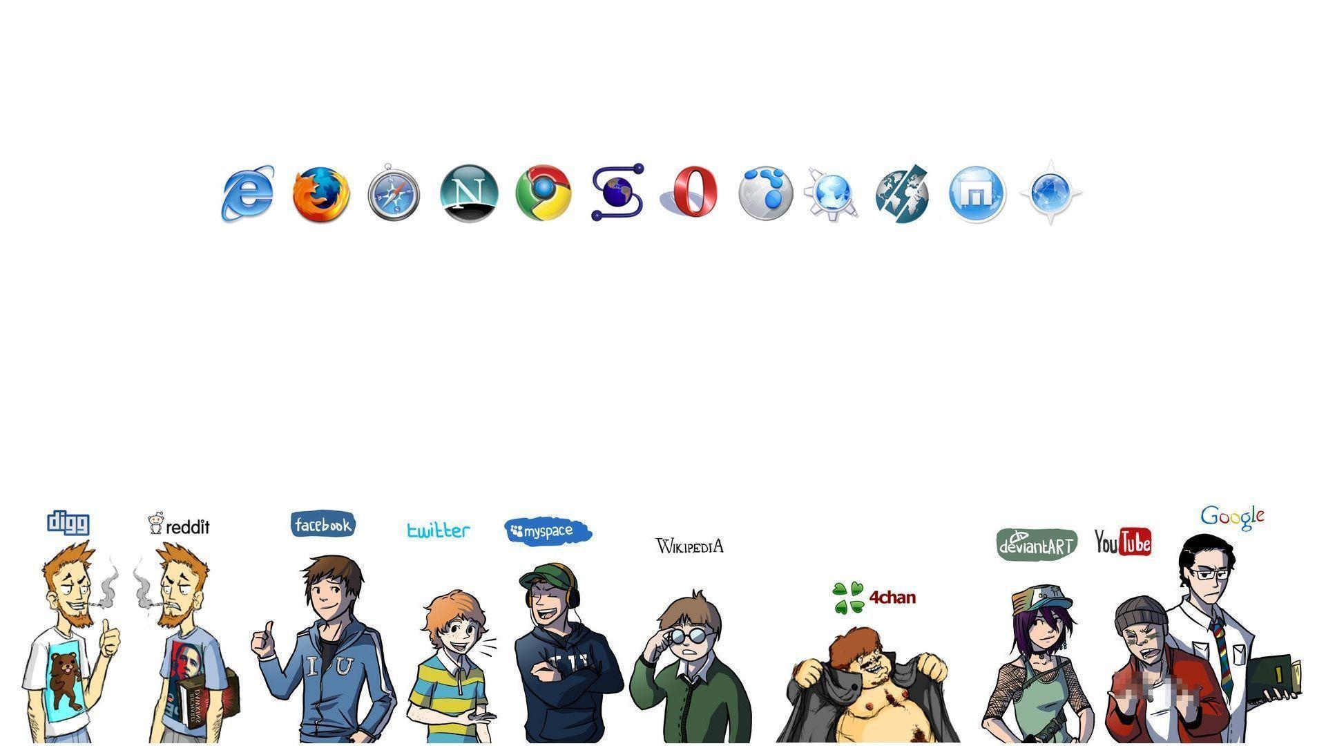 Internet logos and personas HD wallpaper background « HD Wallpaper