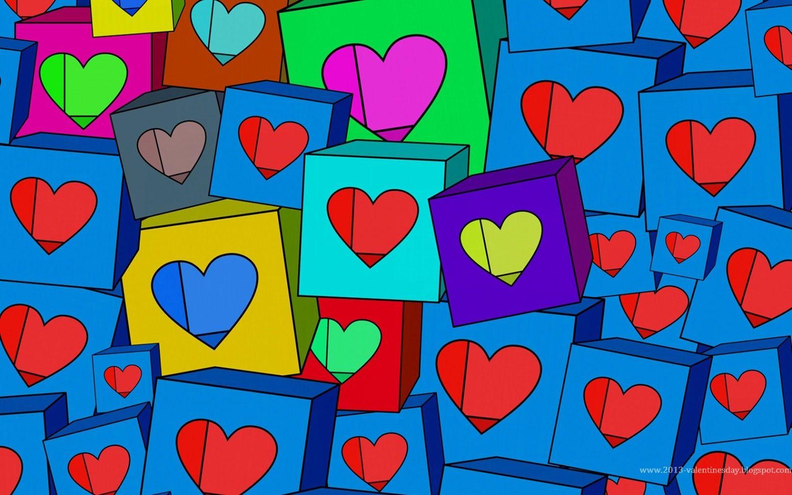 Colorful Hearts Background, wallpaper, Colorful Hearts Background