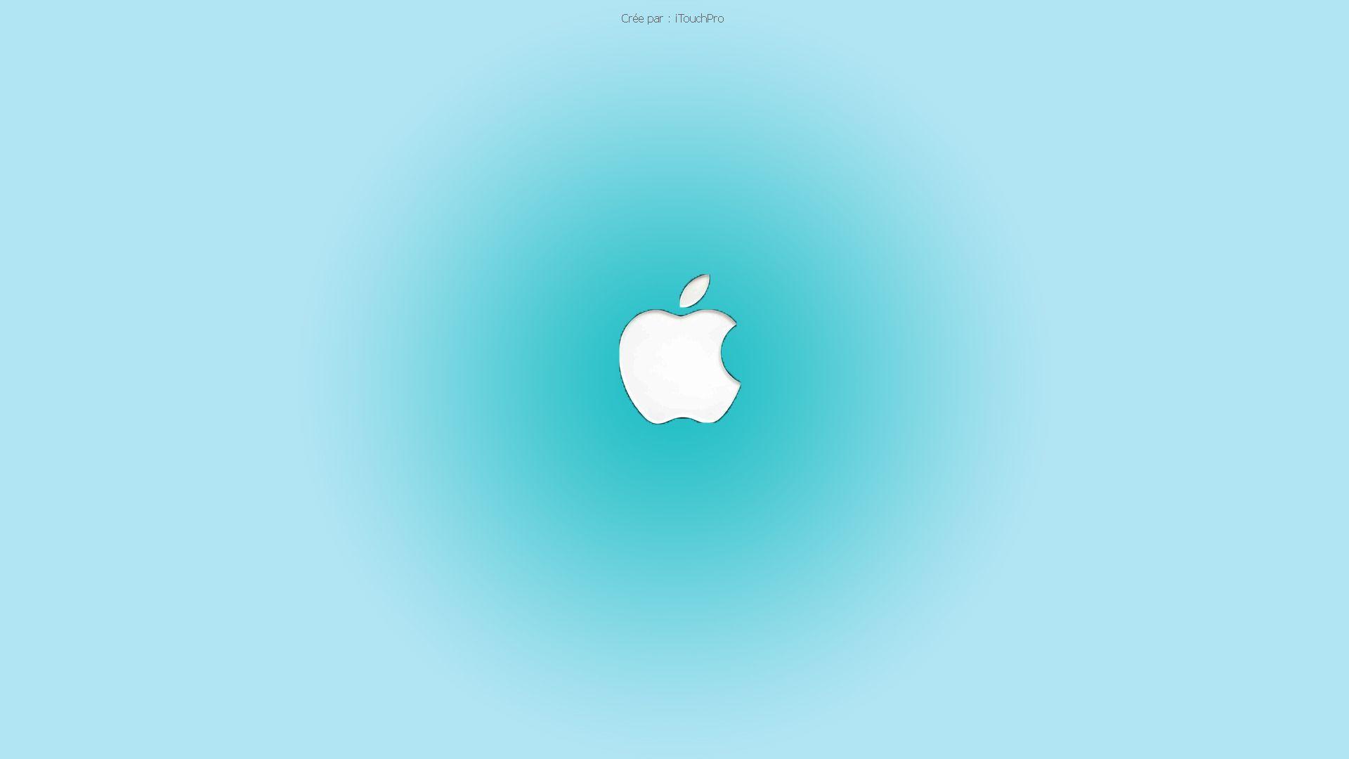 Wallpaper For > Blue Apple Logo Wallpaper