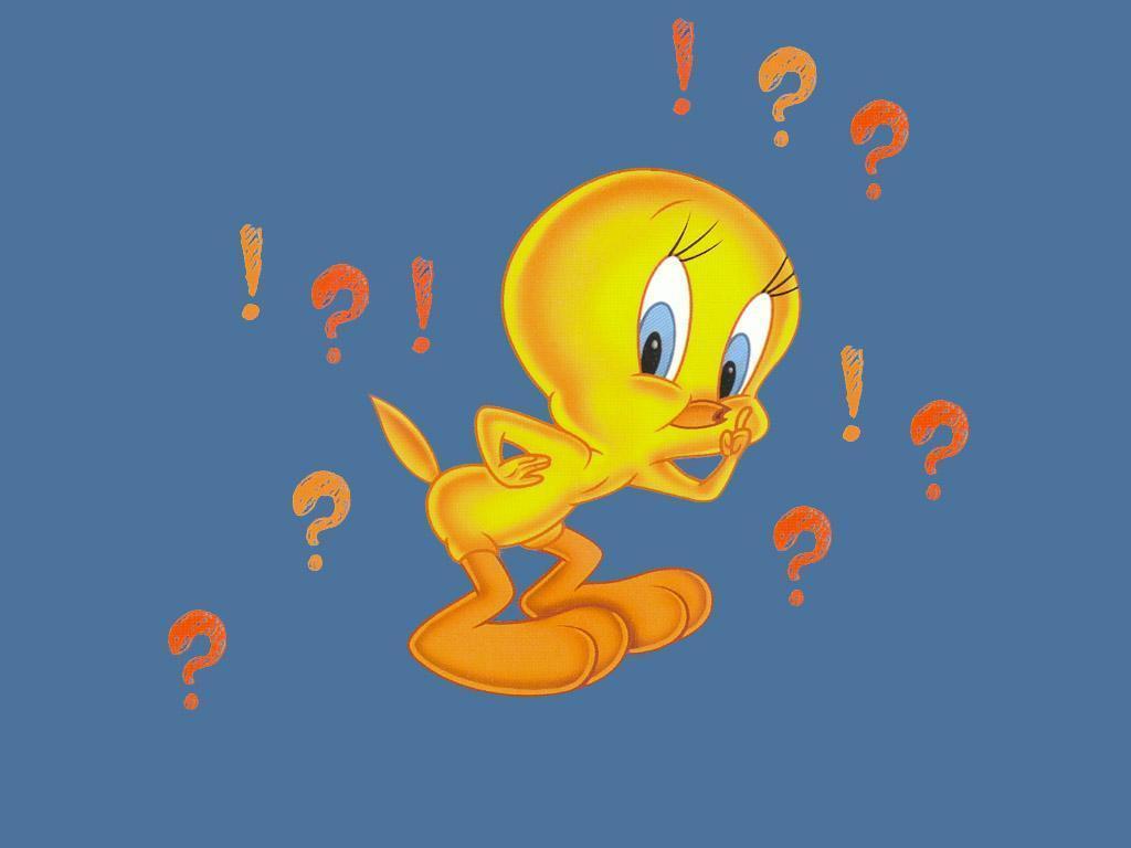 Tweety pie bird exclamation marks question marks shh tv tweety