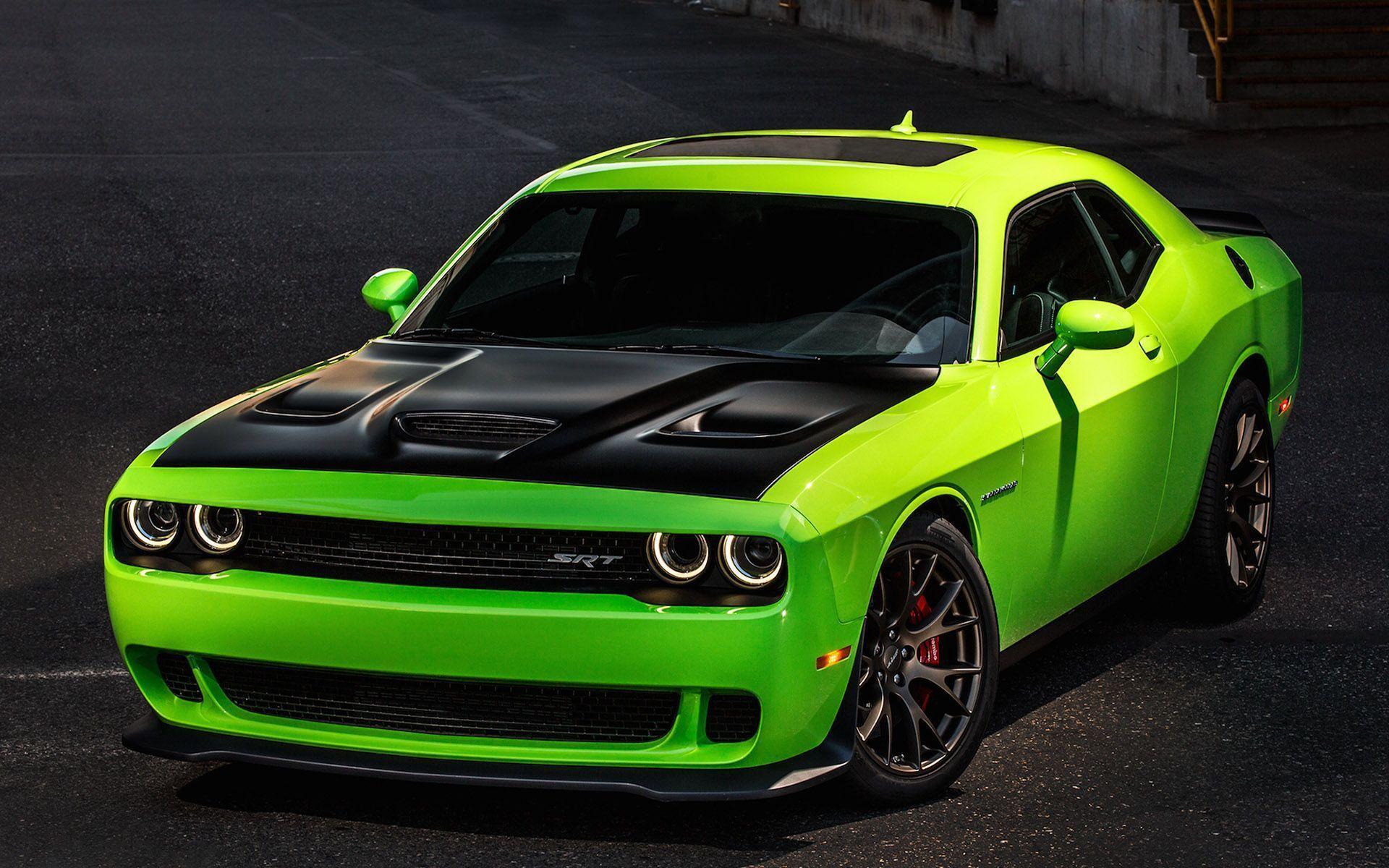 Green Dodge Challenger SRT Hellcat Wallpaper Wide or HD. Cars