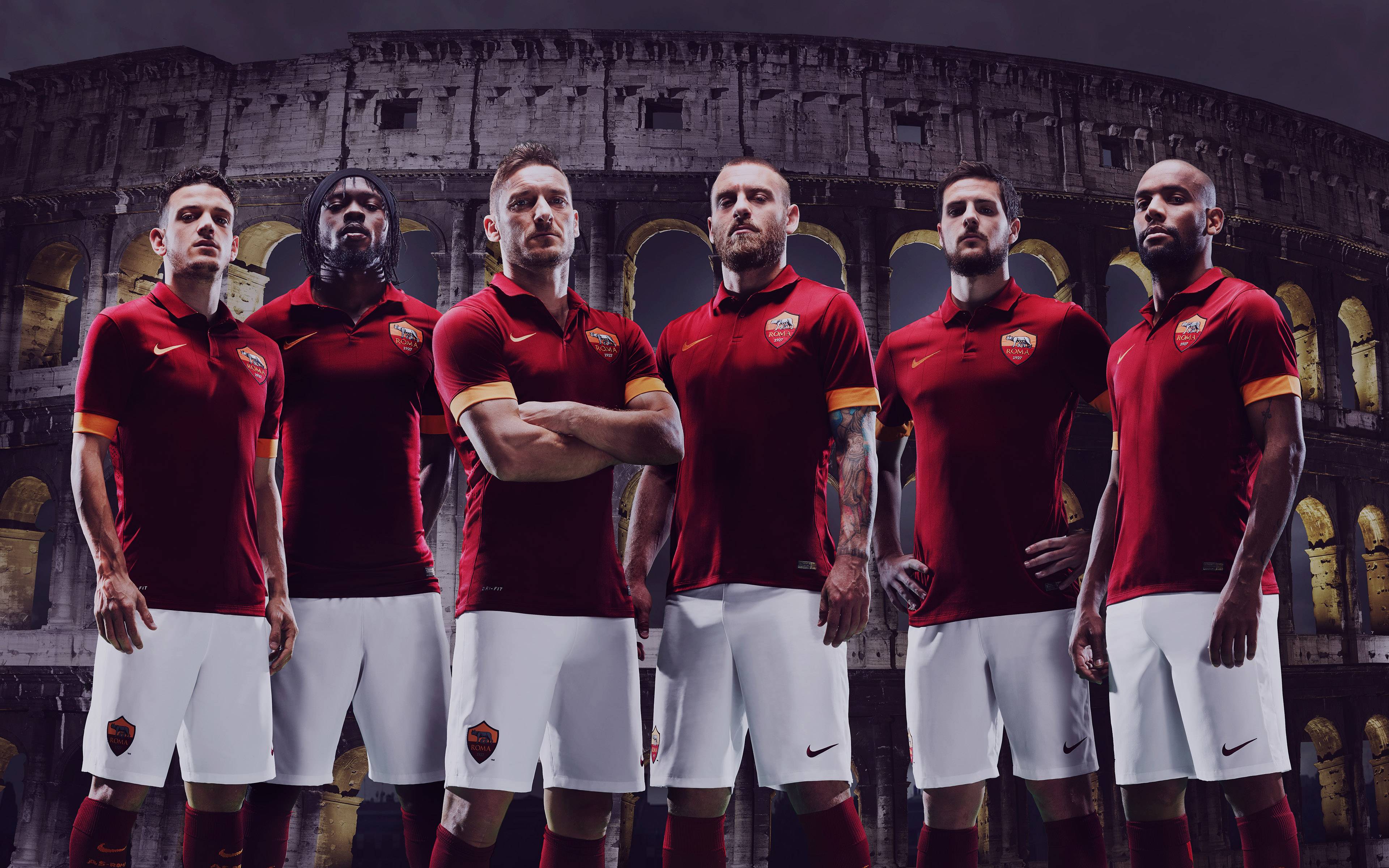 AS Roma Home Kit 2014 Exclusive HD Wallpaper
