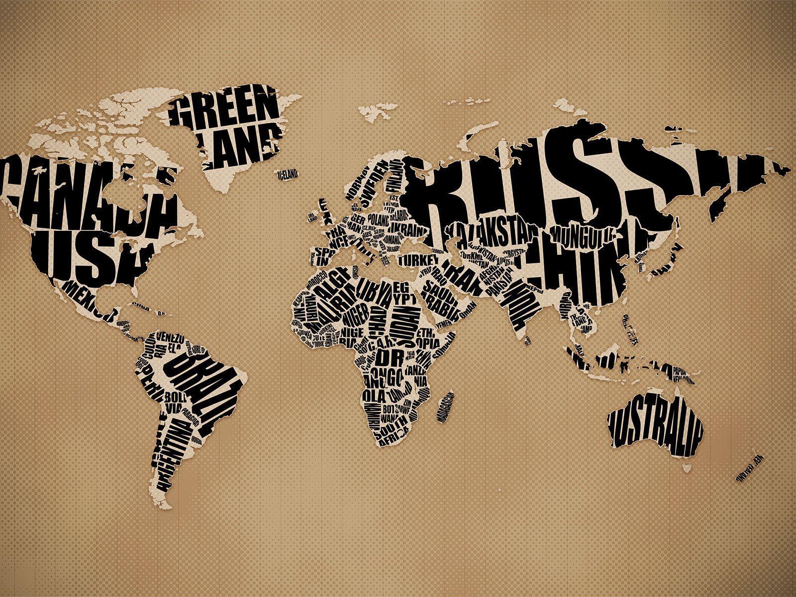 Typographic World Map Desktop Wallpaper (Vlad Studio) « Kelso&;s Corner