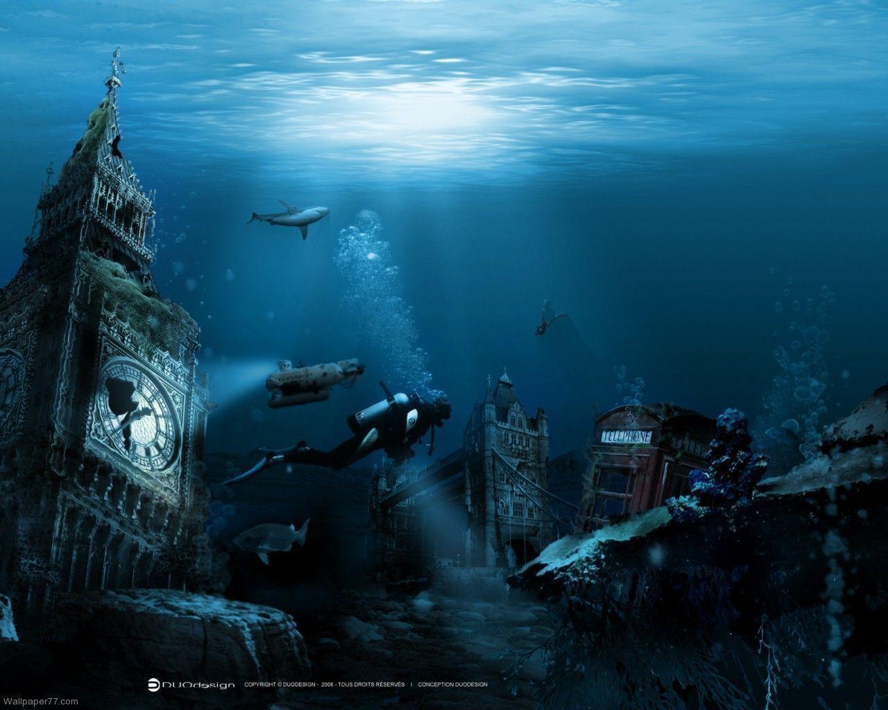 Undersea City, 1280x1024 pixels, Wallpaper tagged Ocean, sea