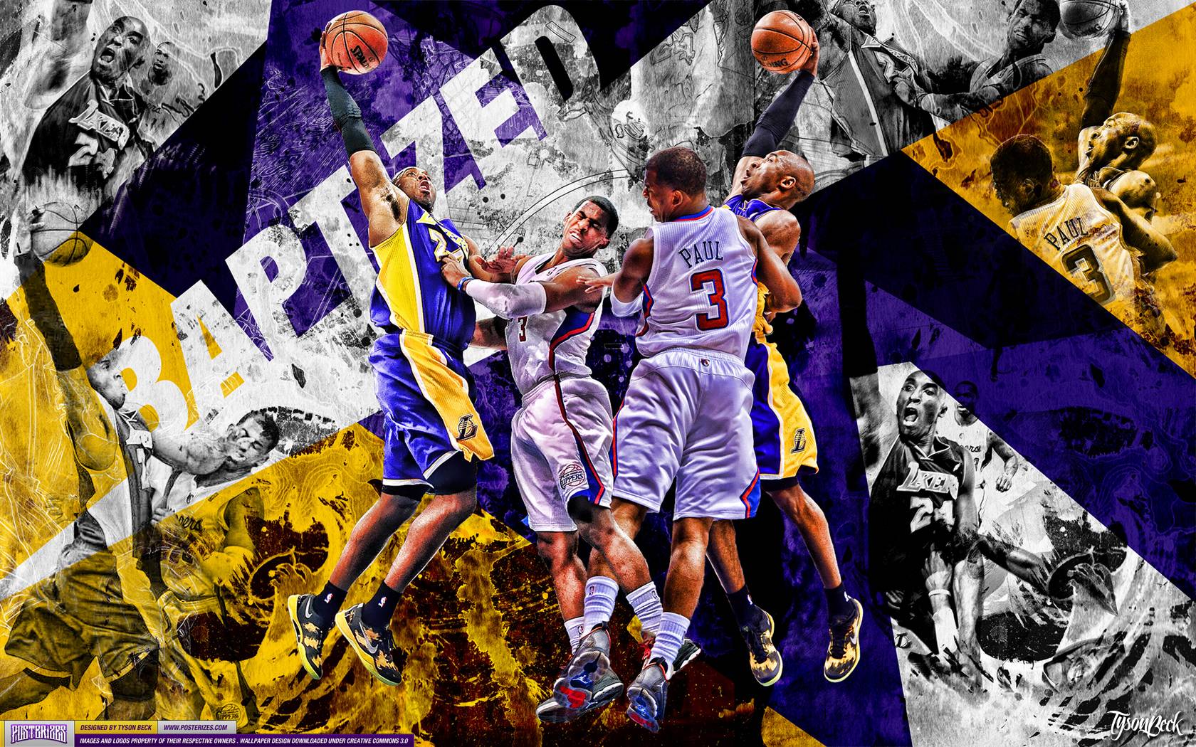 Kobe Bryant Dunk On Chris Paul Wallpaper