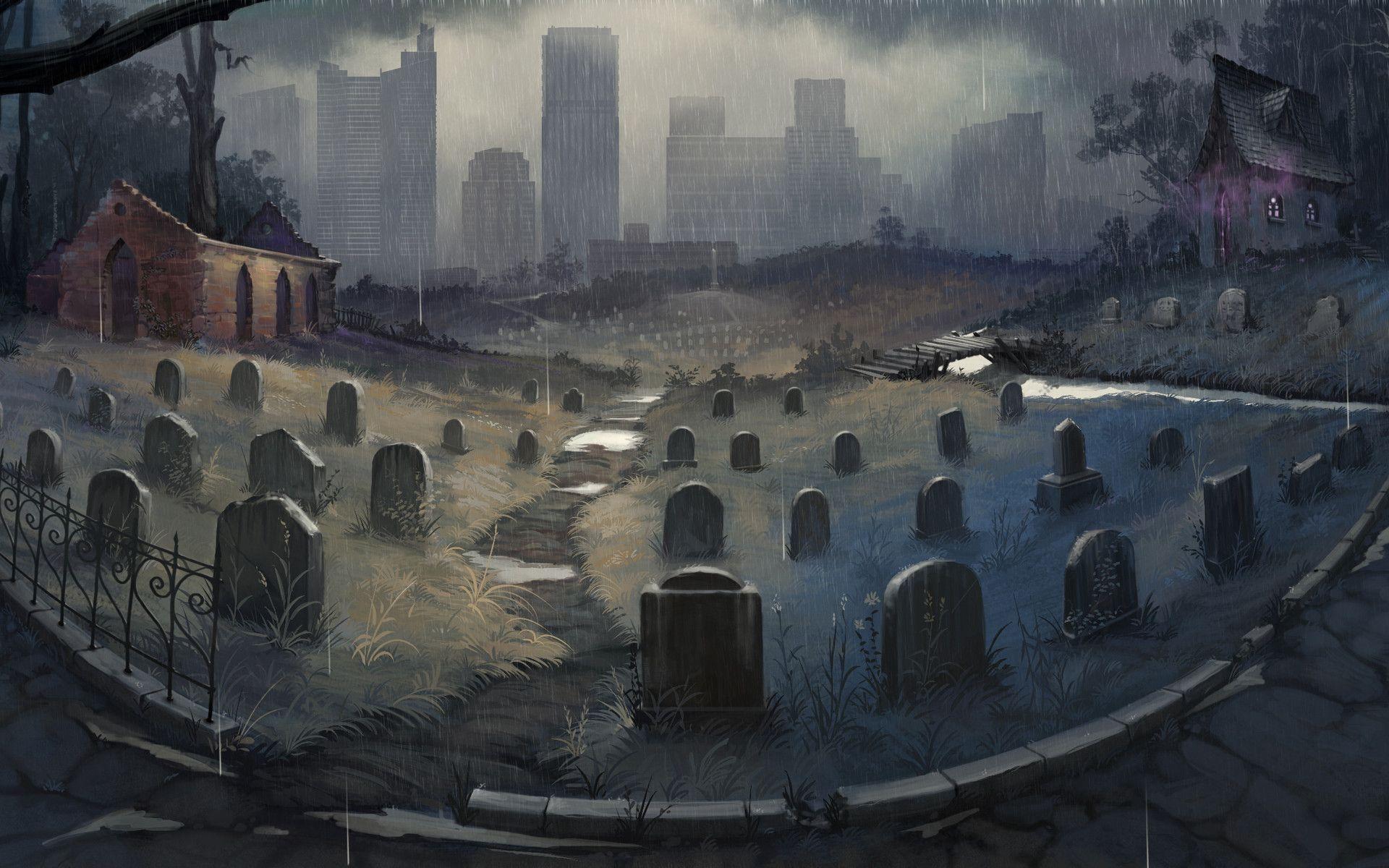 image For > Creepy Graveyard Background