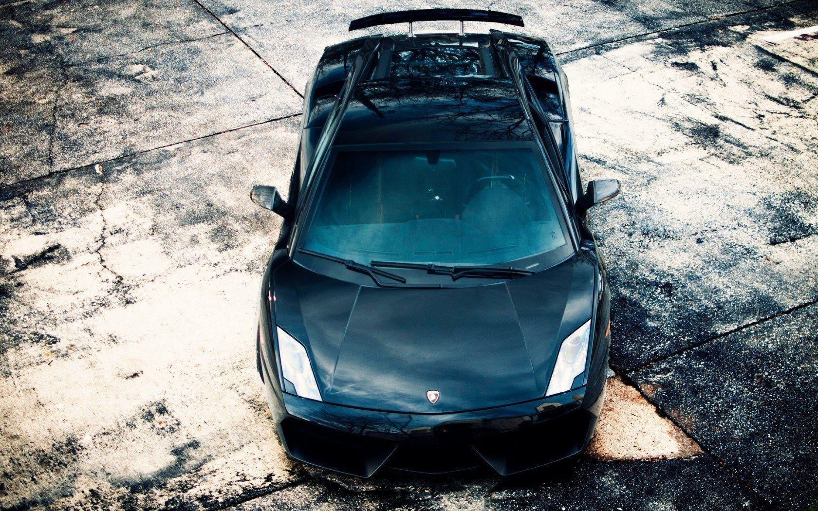 Black Lamborghini Gallardo LP570 Asphalt Squares HD Wallpaper