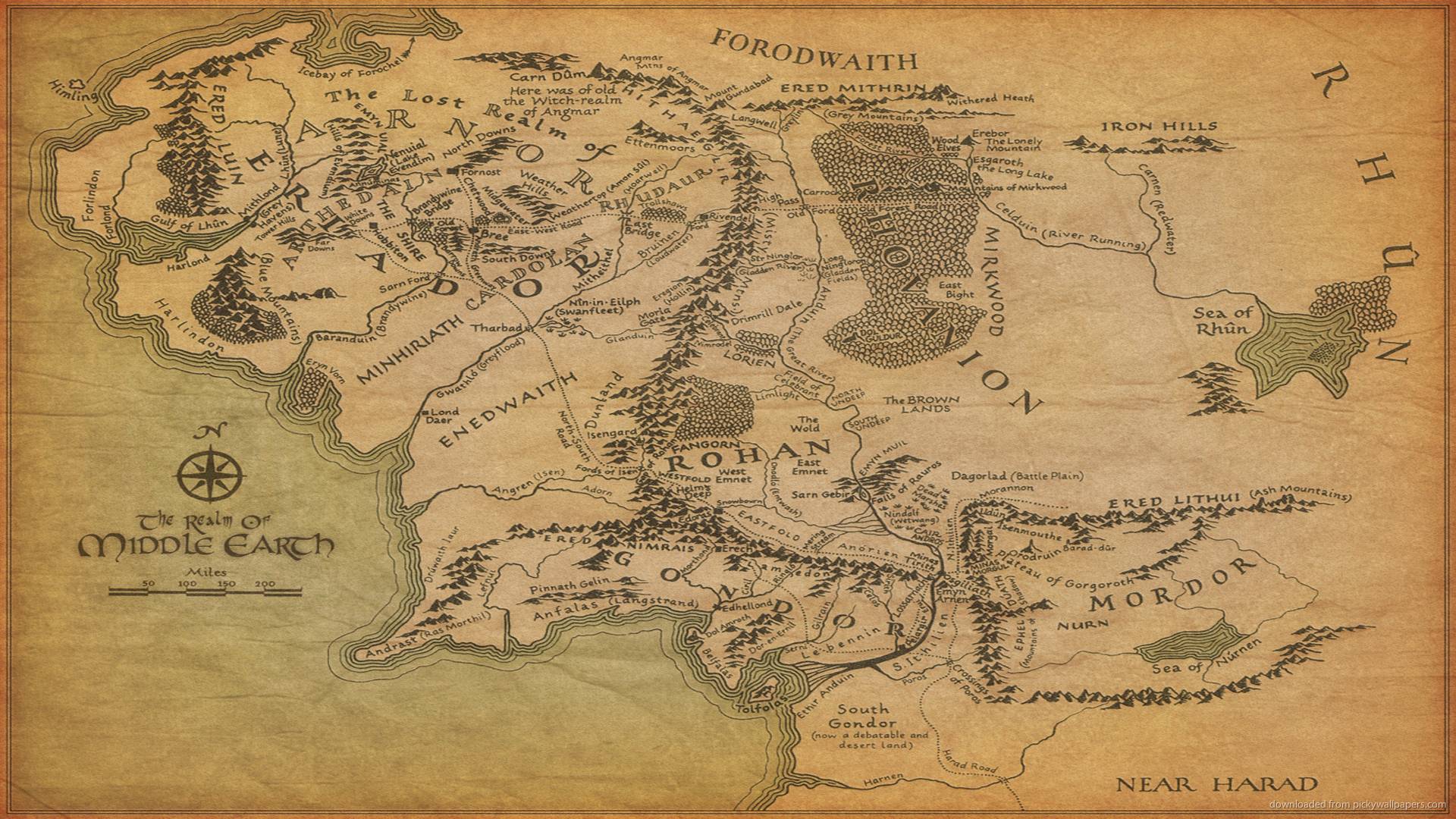 lord of the rings map wallpaper