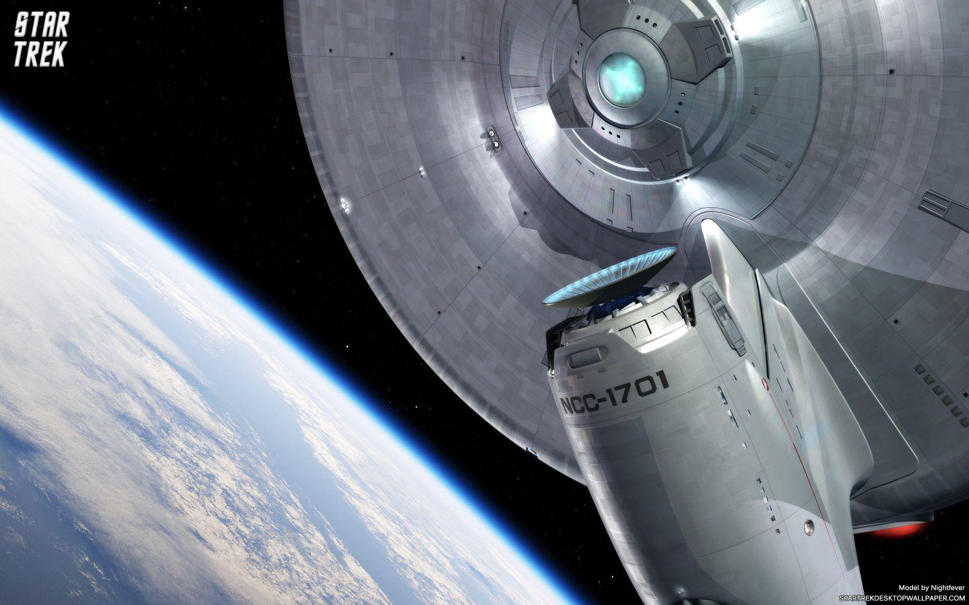 Star Trek USS Enterprise Leaving Earth Orbit, free Star Trek