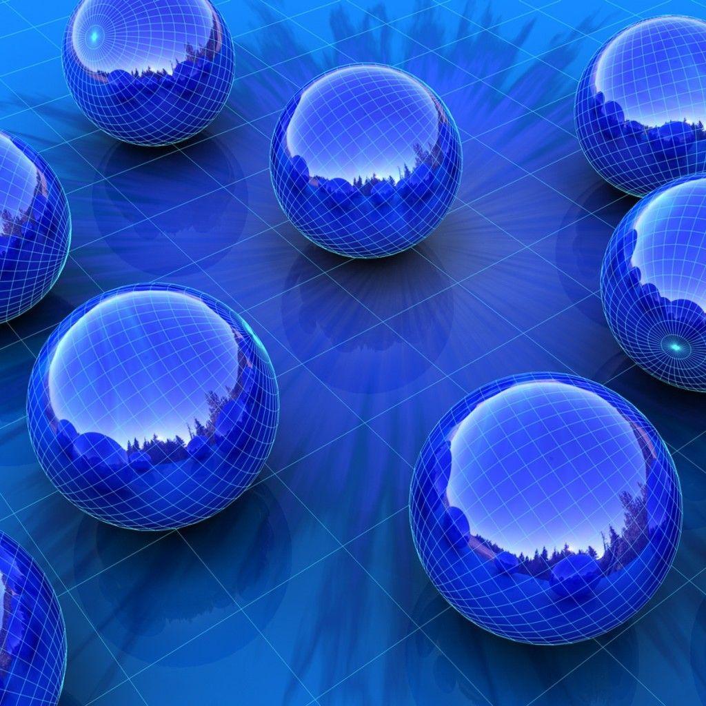 Free 3D Blue Abstract Ball Background For PowerPoint PPT