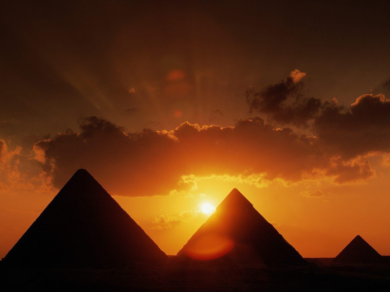 Pyramids of Giza at Sunset Free Stock Photo and Wallpapers