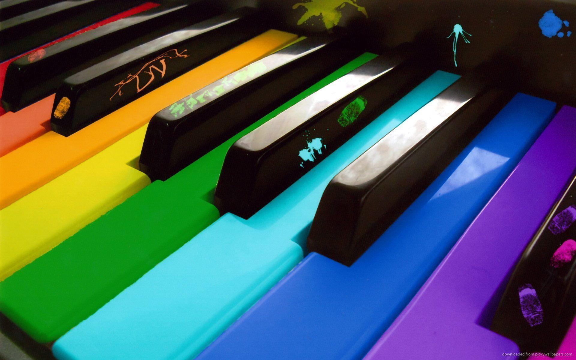 Download 1920x1200 Colorful Piano Keys Wallpaper