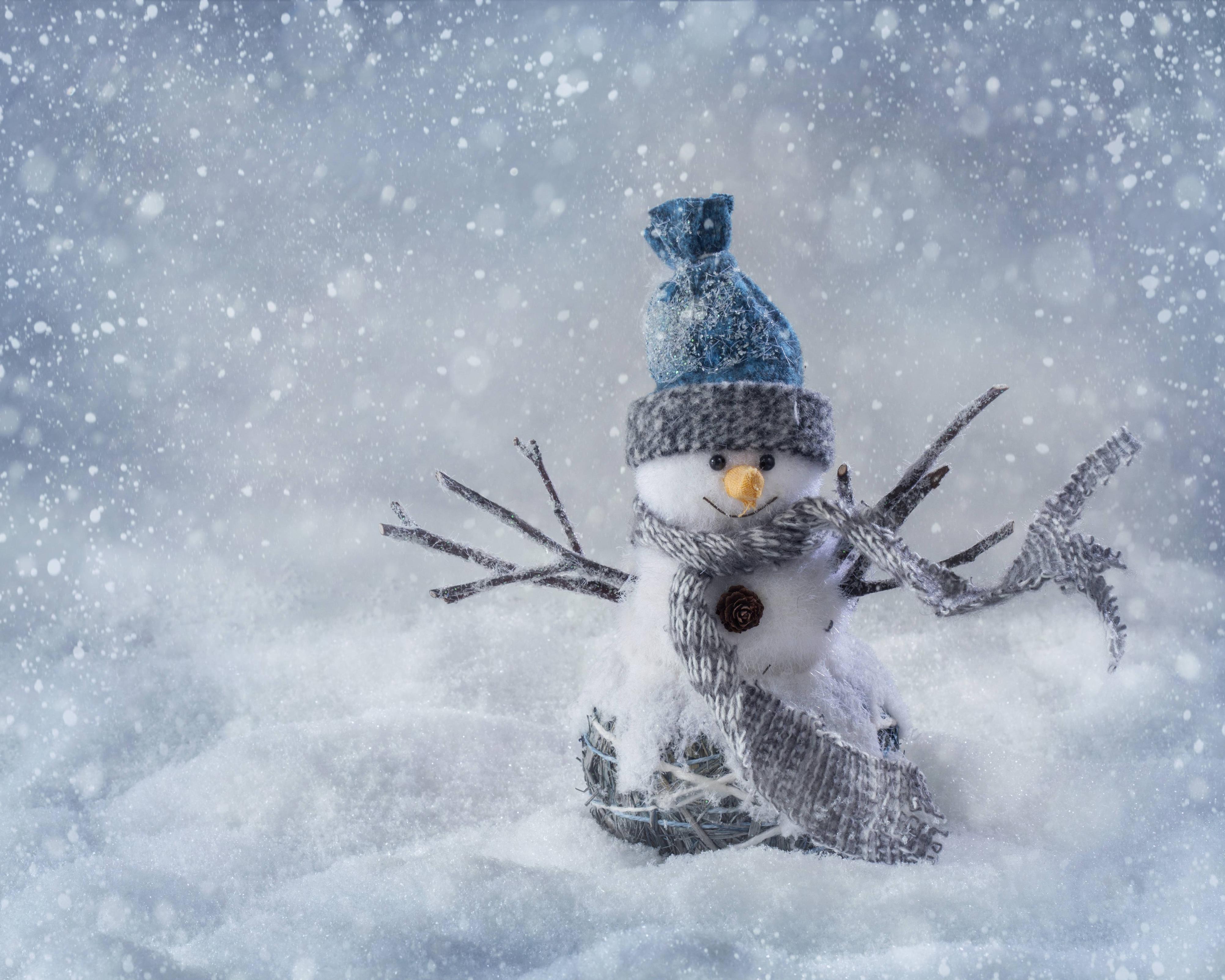 Cute Snowman Merry Christmas Magic Winter HD wallpaper #