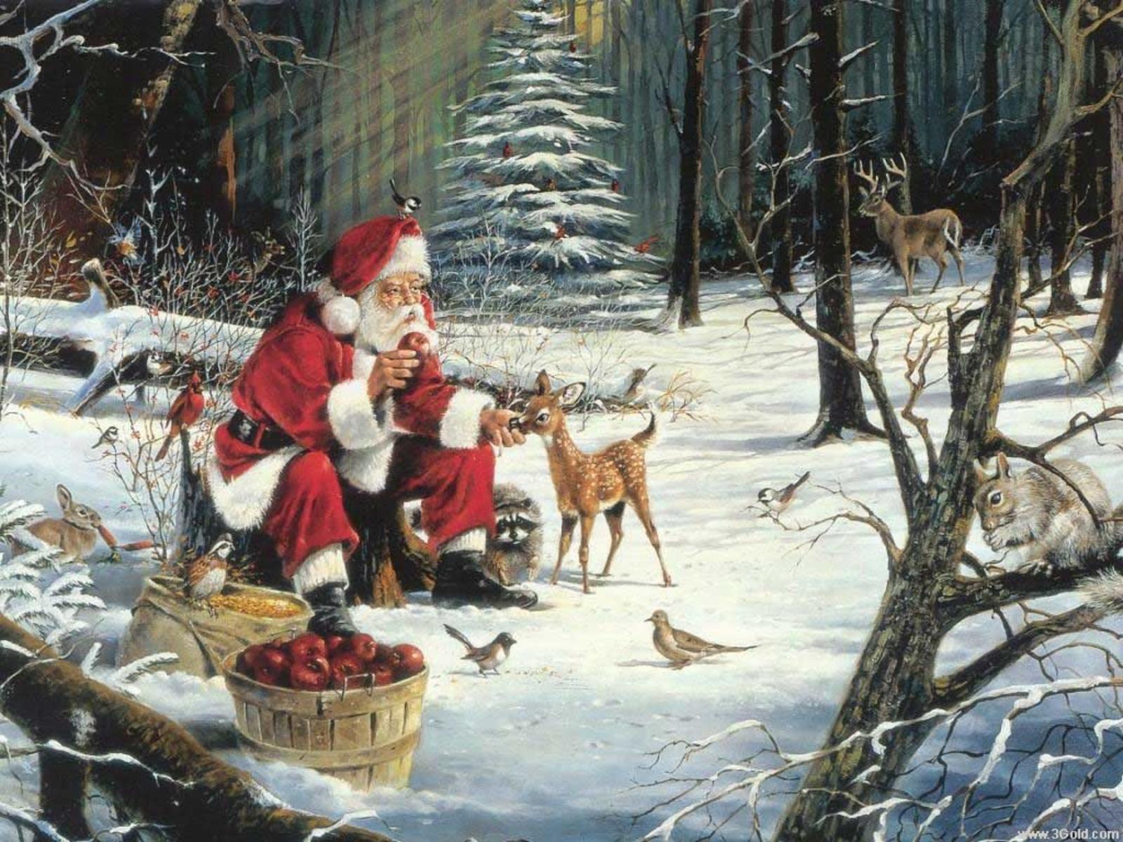 Santa Claus Christmas Eve free desktop background wallpaper