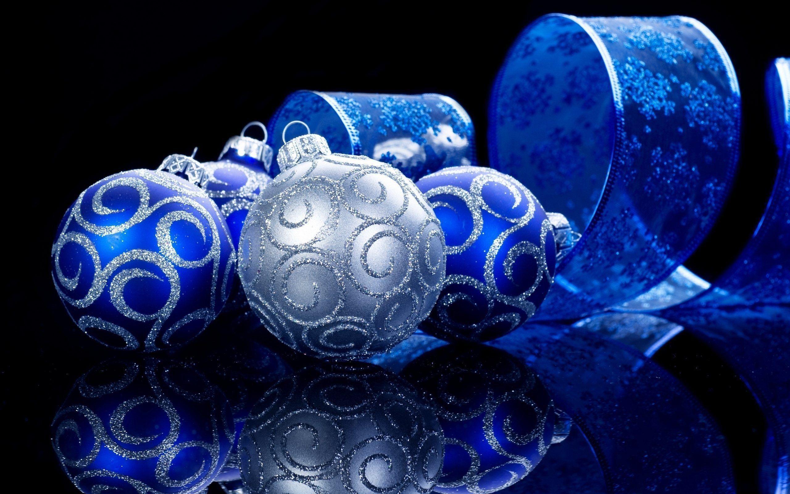 Wallpaper For > Blue And Silver Christmas Wallpaper