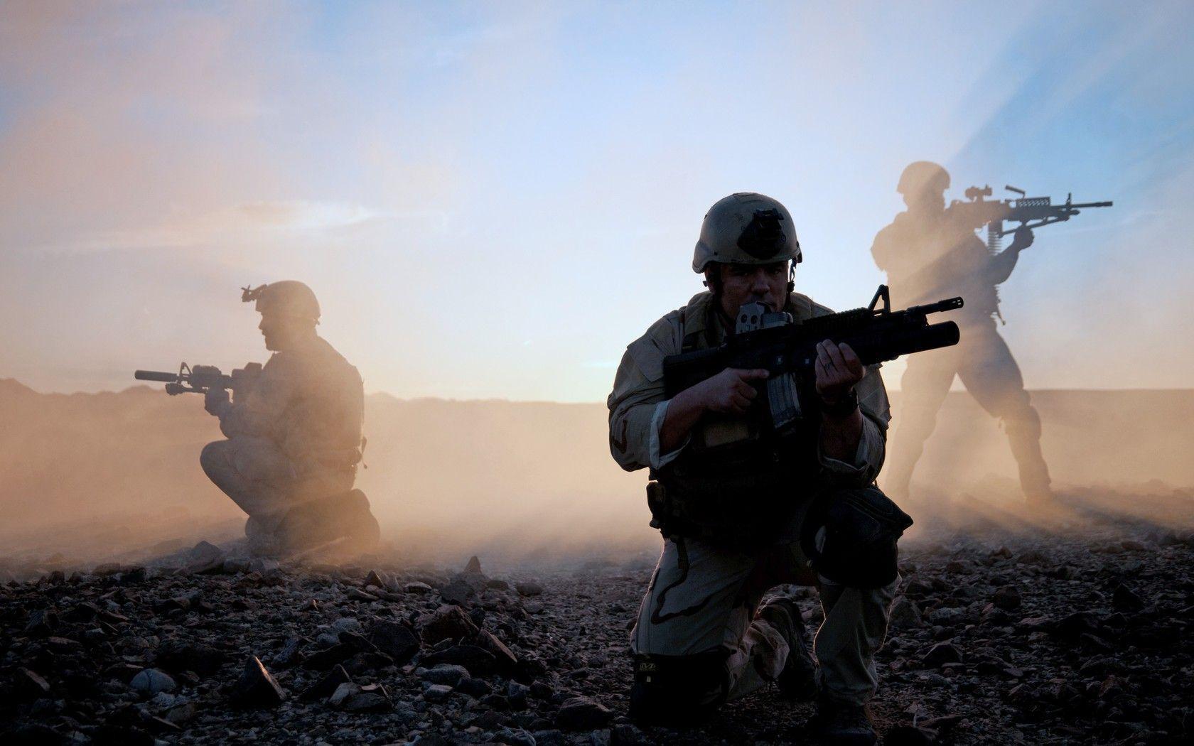 Download wallpaper Soldiers, U.S. Army, Guns free desktop