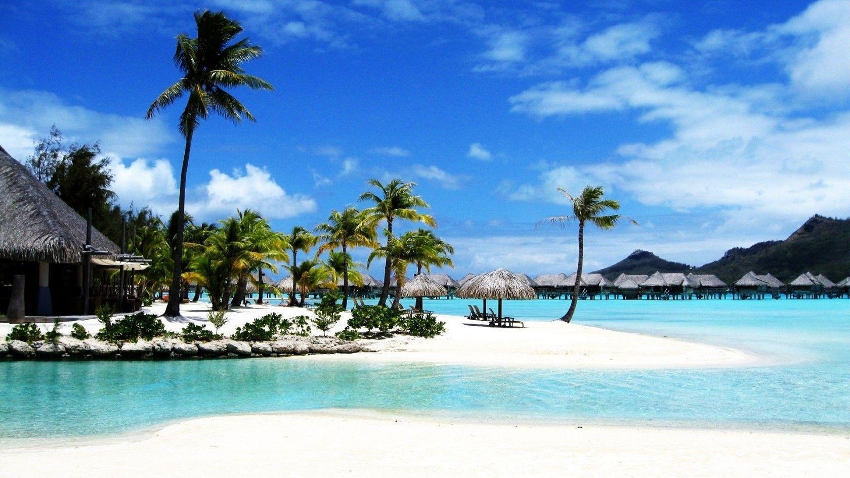 image For > Tropical Beach Wallpaper
