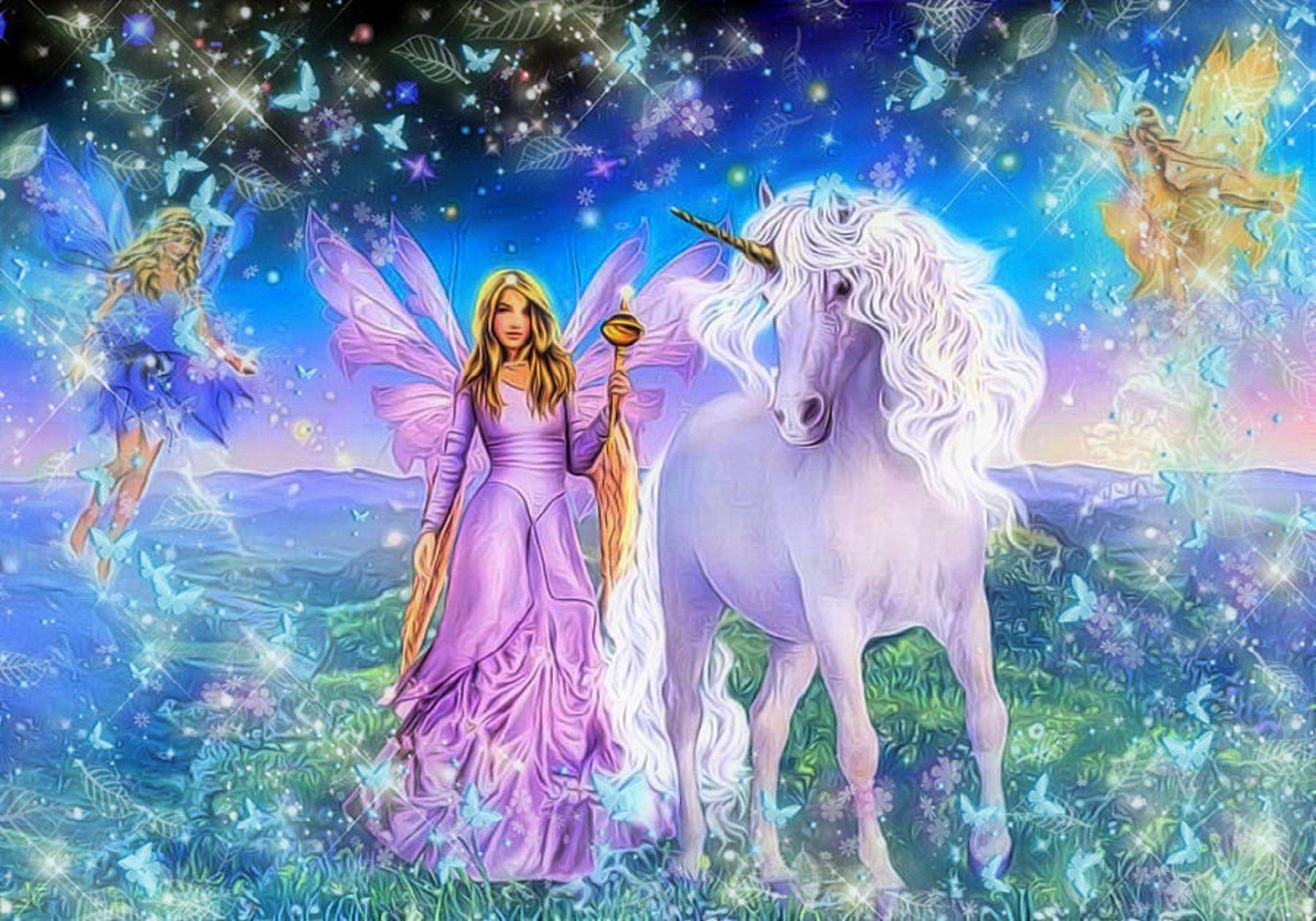 Unicorn Backgrounds For Desktop Wallpaper Cave Hair Style Fantasy Girlw ...