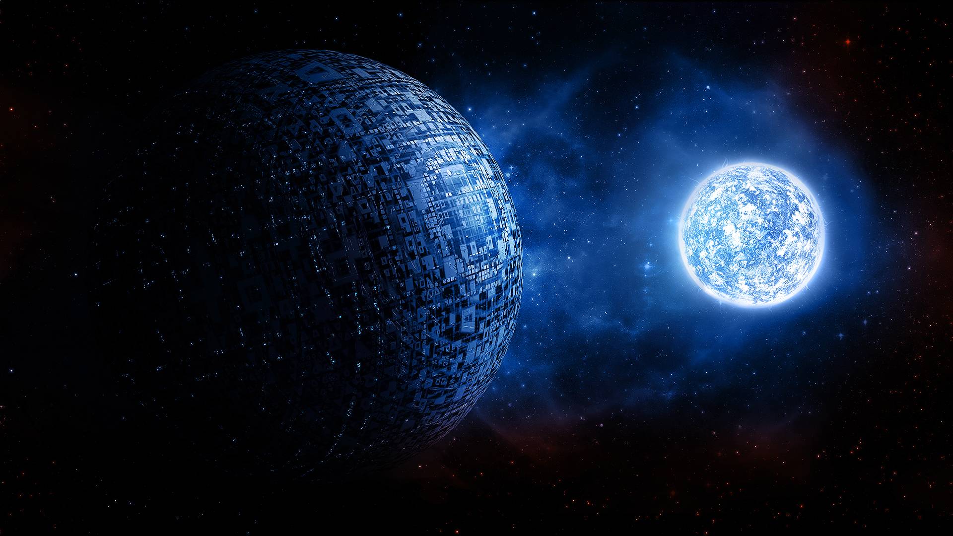 Alien Civilization, Planet, Stars high definition desktop photograph