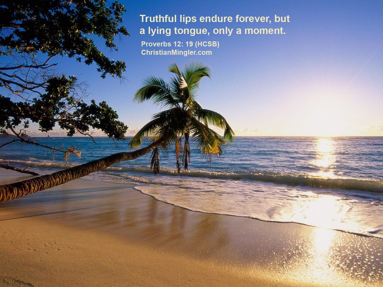 Christian Seascape Wallpaper Proverbs 12: 19