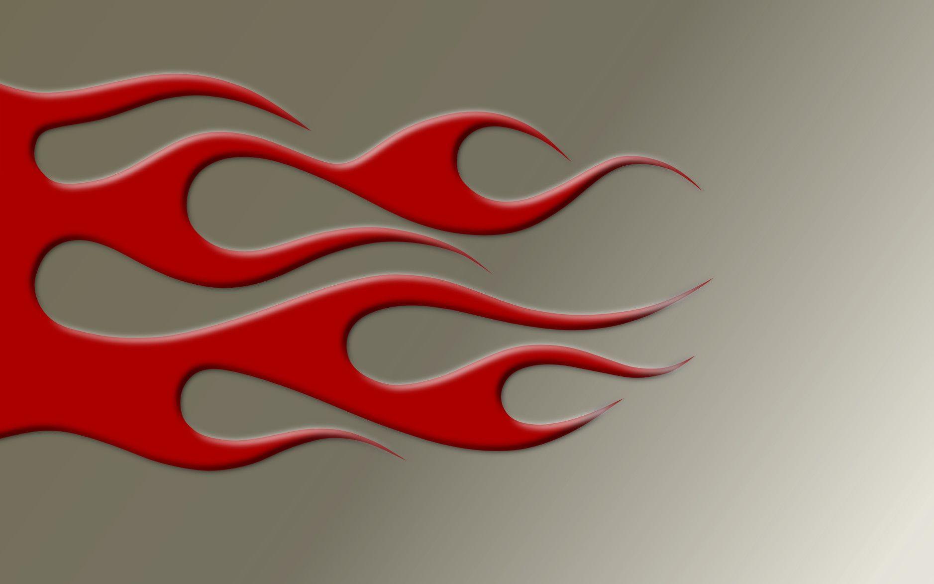 Red on Gray Flames Wallpaper