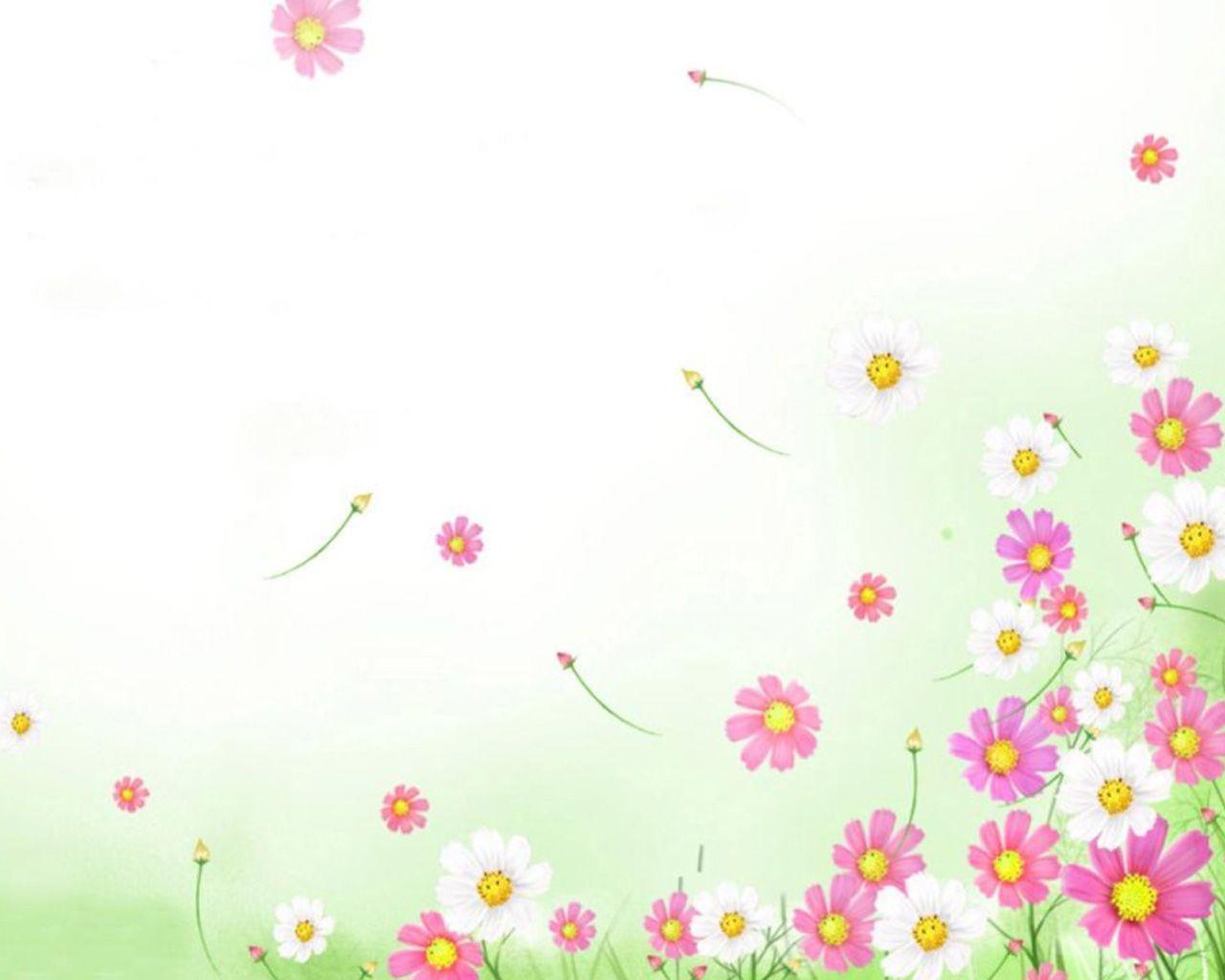 Pink Flowers 800x600 pixel PPT Background for Powerpoint