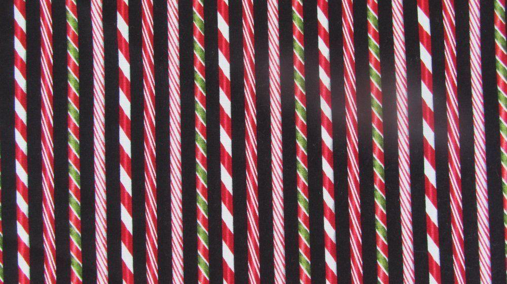 Holly Jolly Christmas candy cane black background