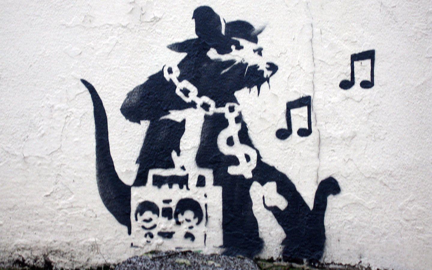 Music Rat Banksy Wallpaper