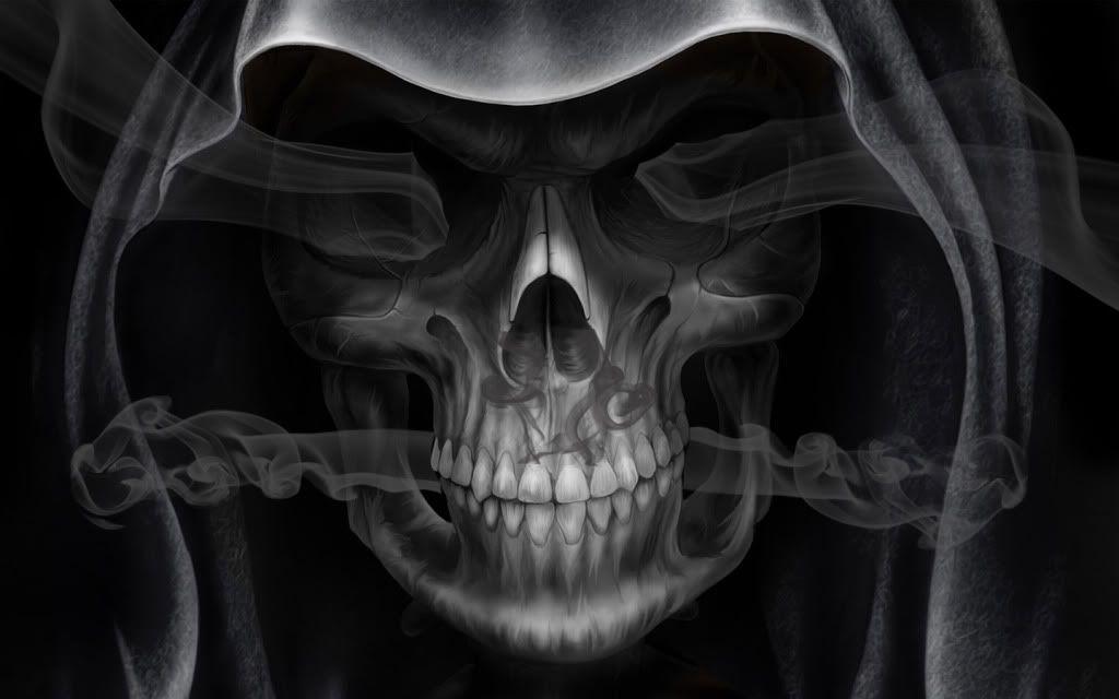 Background Black ANd White Skull Photo