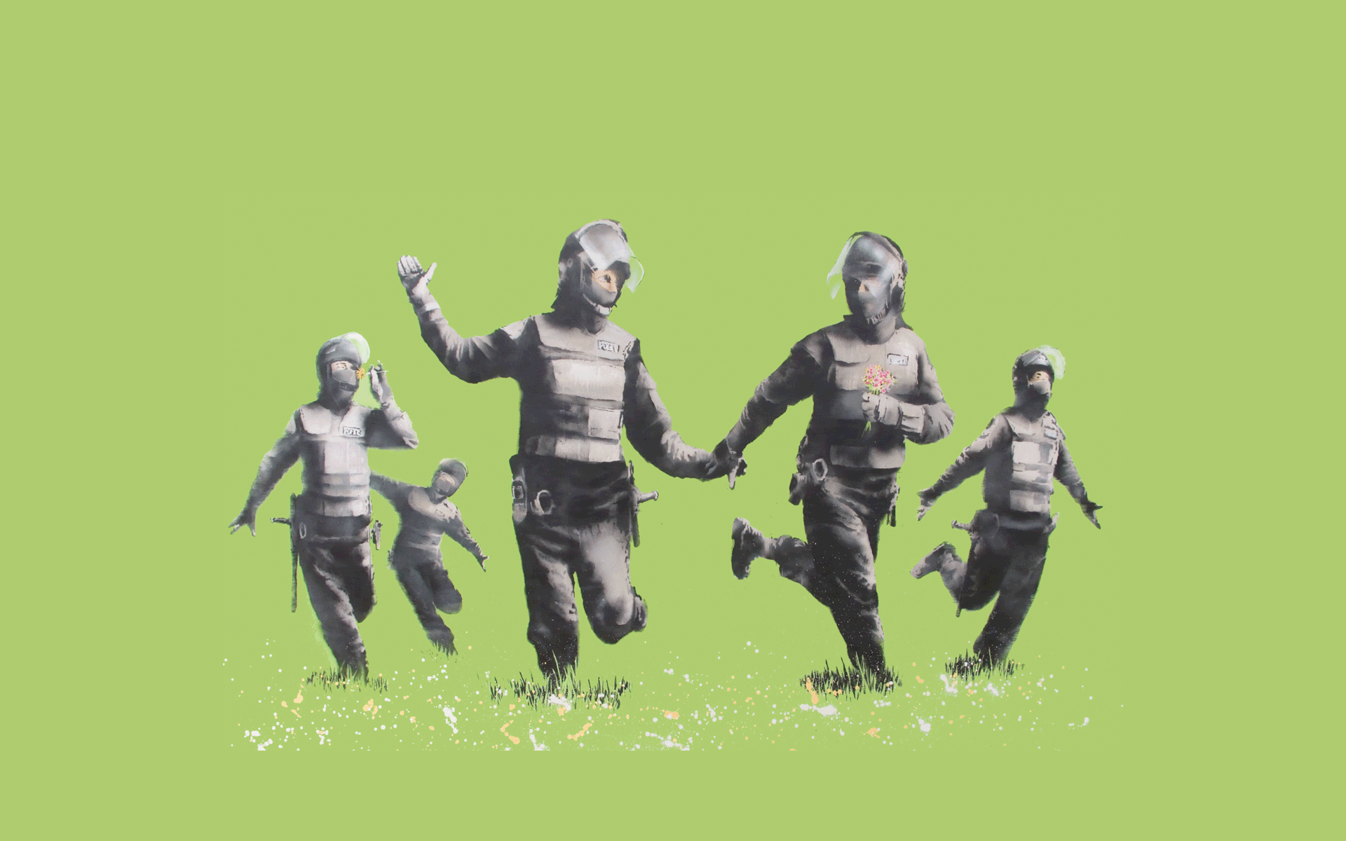 Banksy: Riotcoppers / Art / Desktop HD, iPhone, iPad Wallpaper